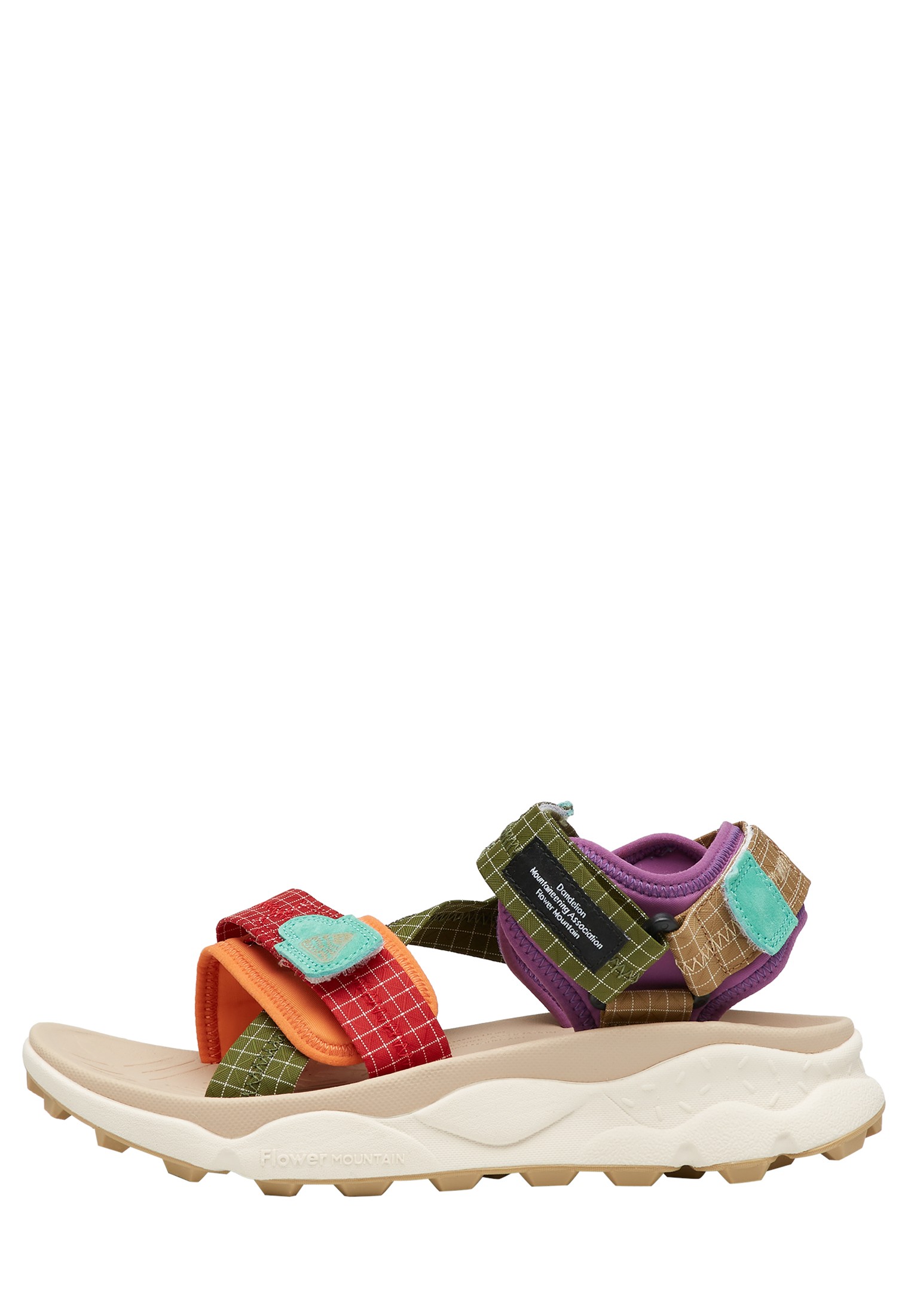NAZCA 2 UNI - Suede and fabric sandals - Red-Green