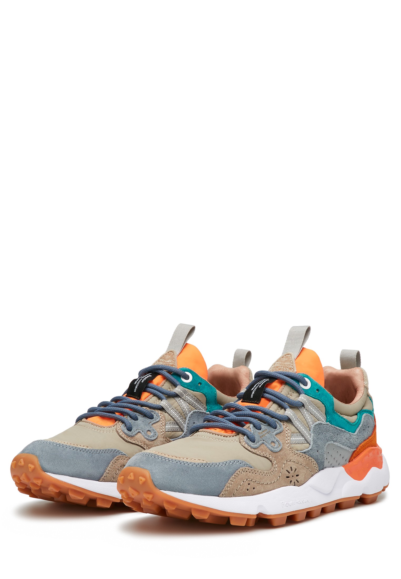 YAMANO 3 UNI - Suede and fabric sneakers - Light blue-Grey