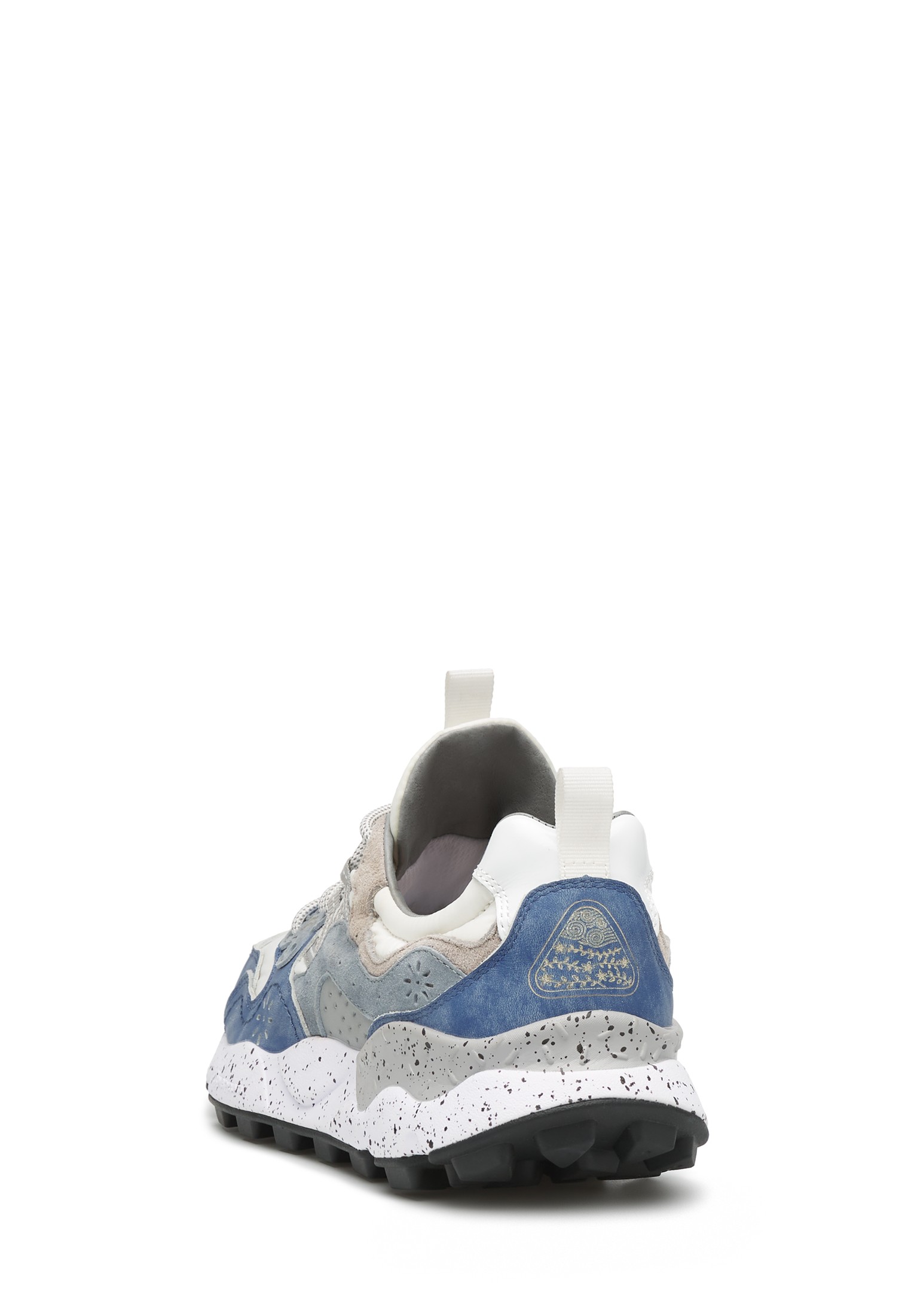 YAMANO 3 MAN - Suede and technical fabric sneakers - Light blue-White