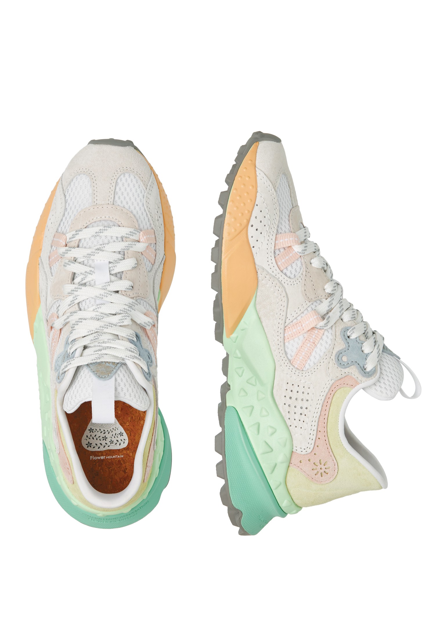 TIGER HILL WOMAN - Suede and technical fabric sneakers - White