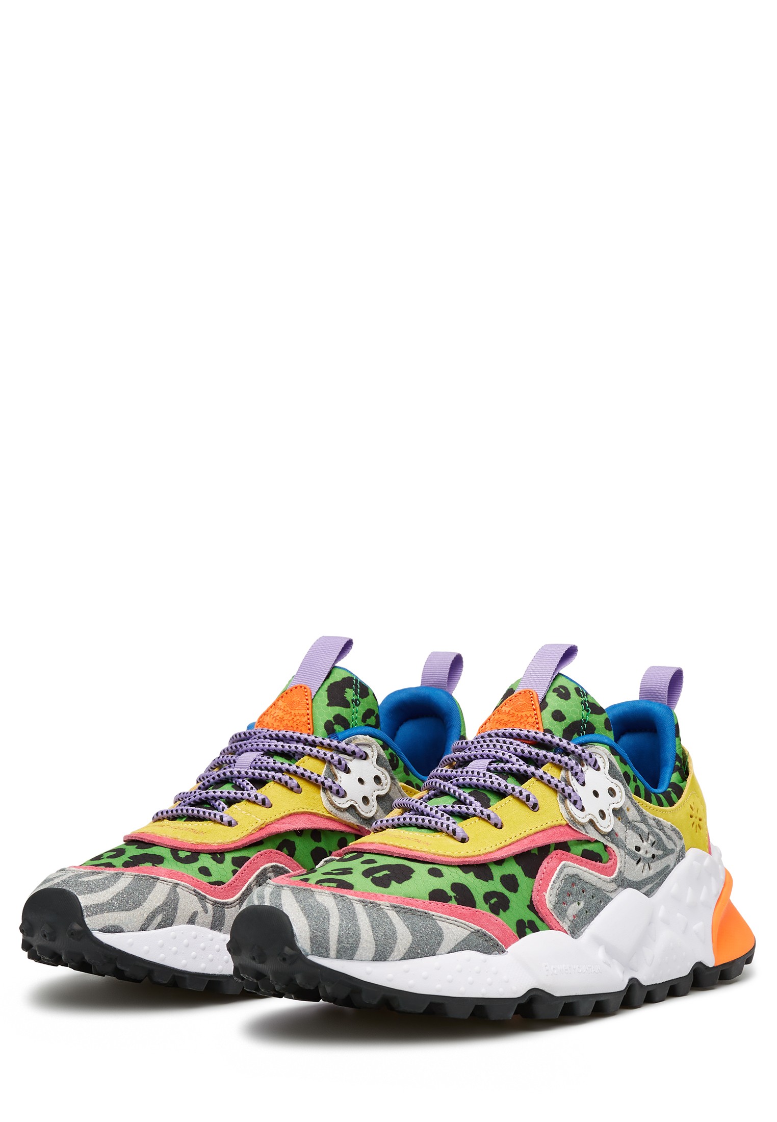 KOTETSU WOMAN - Suede and technical fabric sneakers - Grey-Green