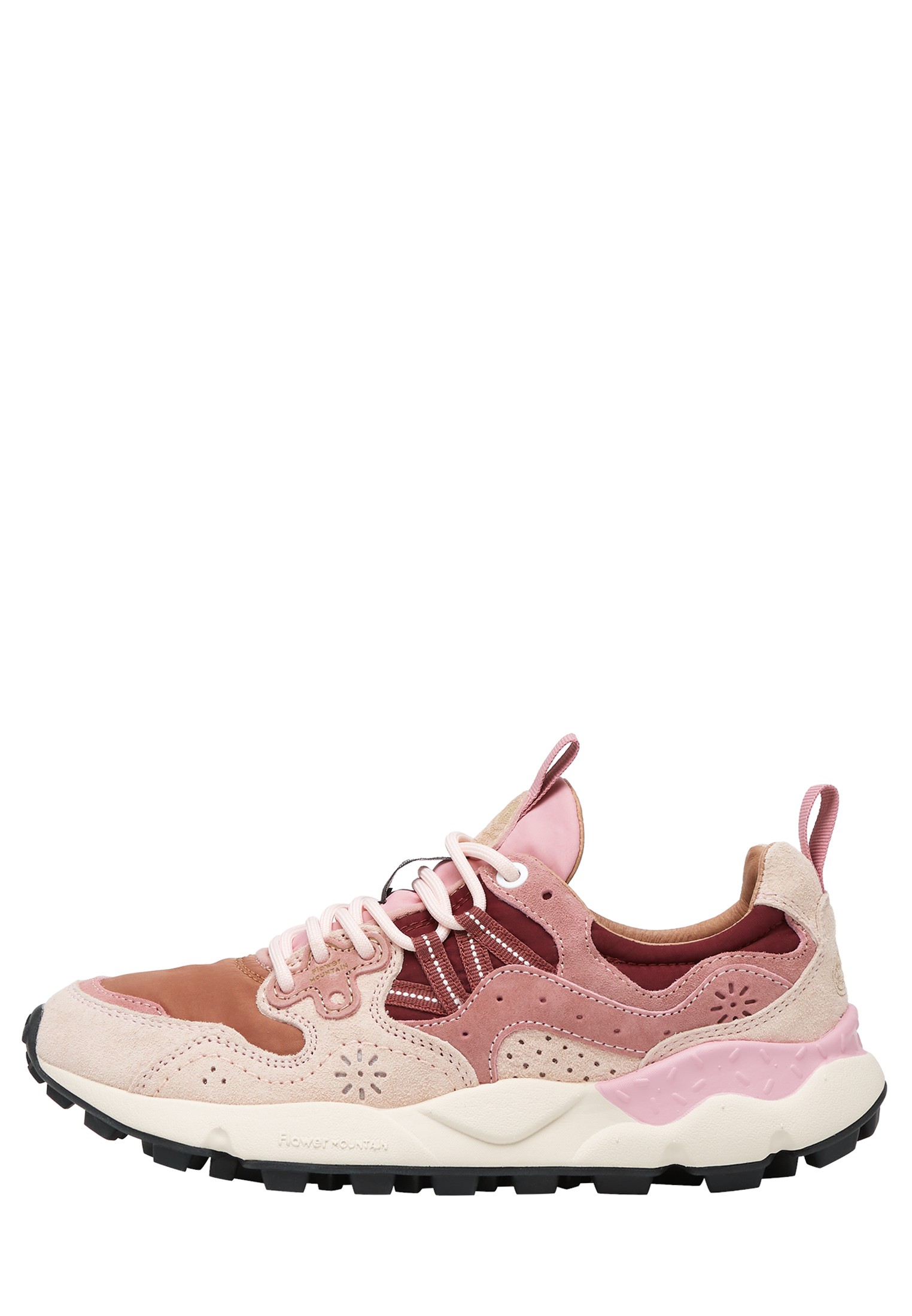 YAMANO 3 WOMAN - Suede and technical fabric sneakers - Powder pink-Purple