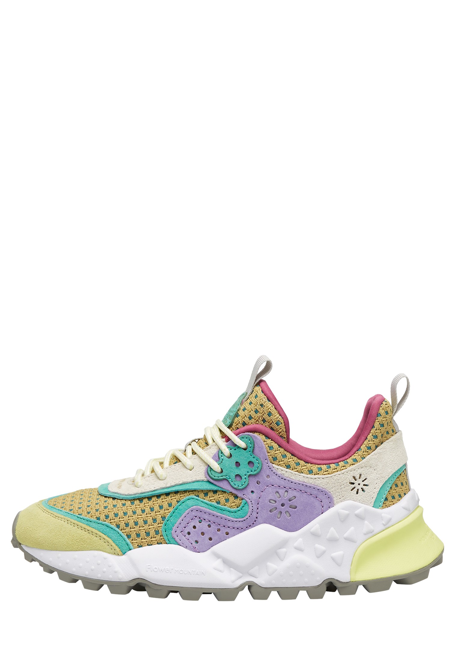 KOTETSU WOMAN - Suede and fabric sneakers - Lilac-White