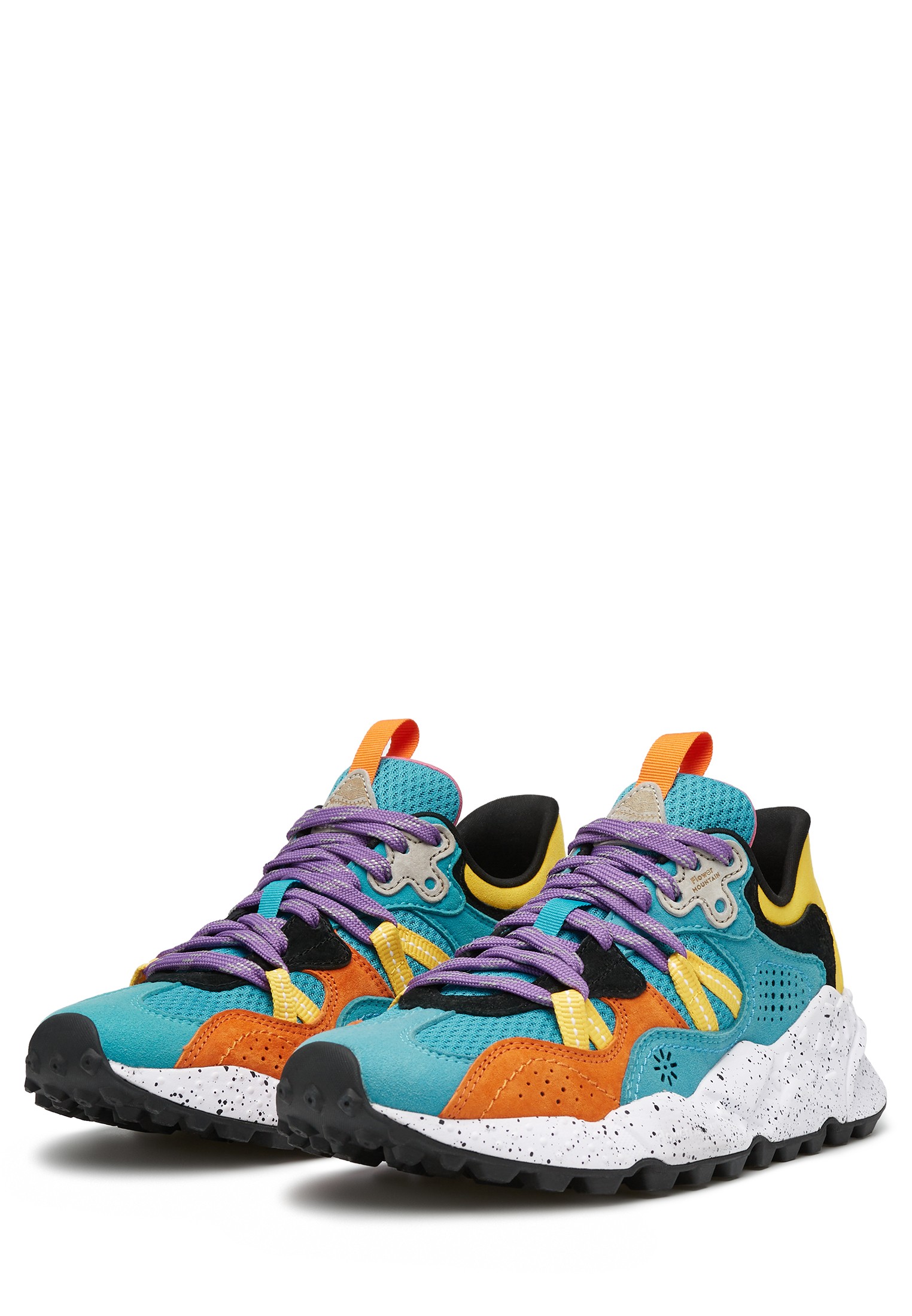 TIGER HILL UNI - Suede and technical fabric sneakers - Light blue-Purple