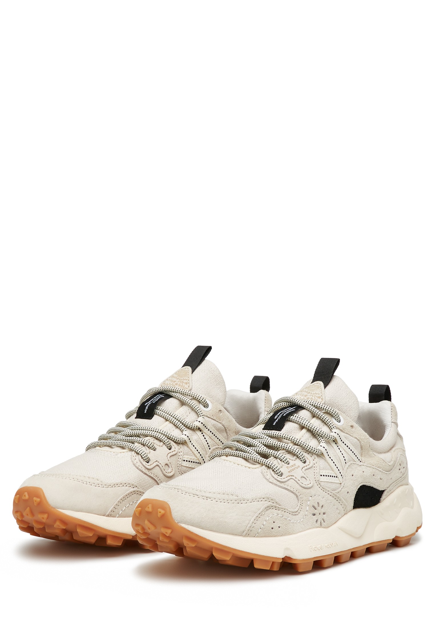 YAMANO 3 UNI - Suede and technical fabric sneakers - Beige