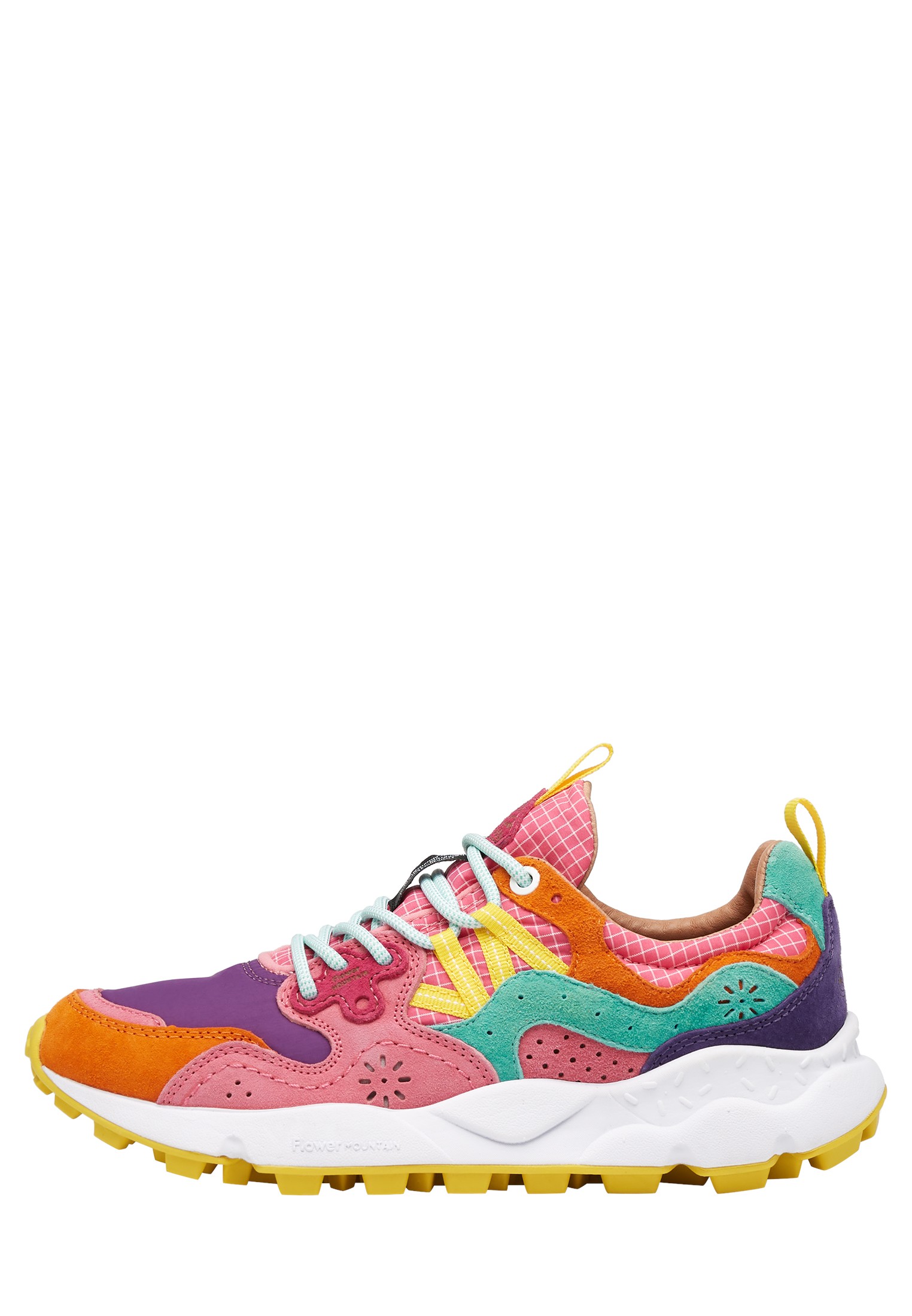 YAMANO 3 WOMAN - Suede and technical fabric sneakers - Fuchsia-Orange