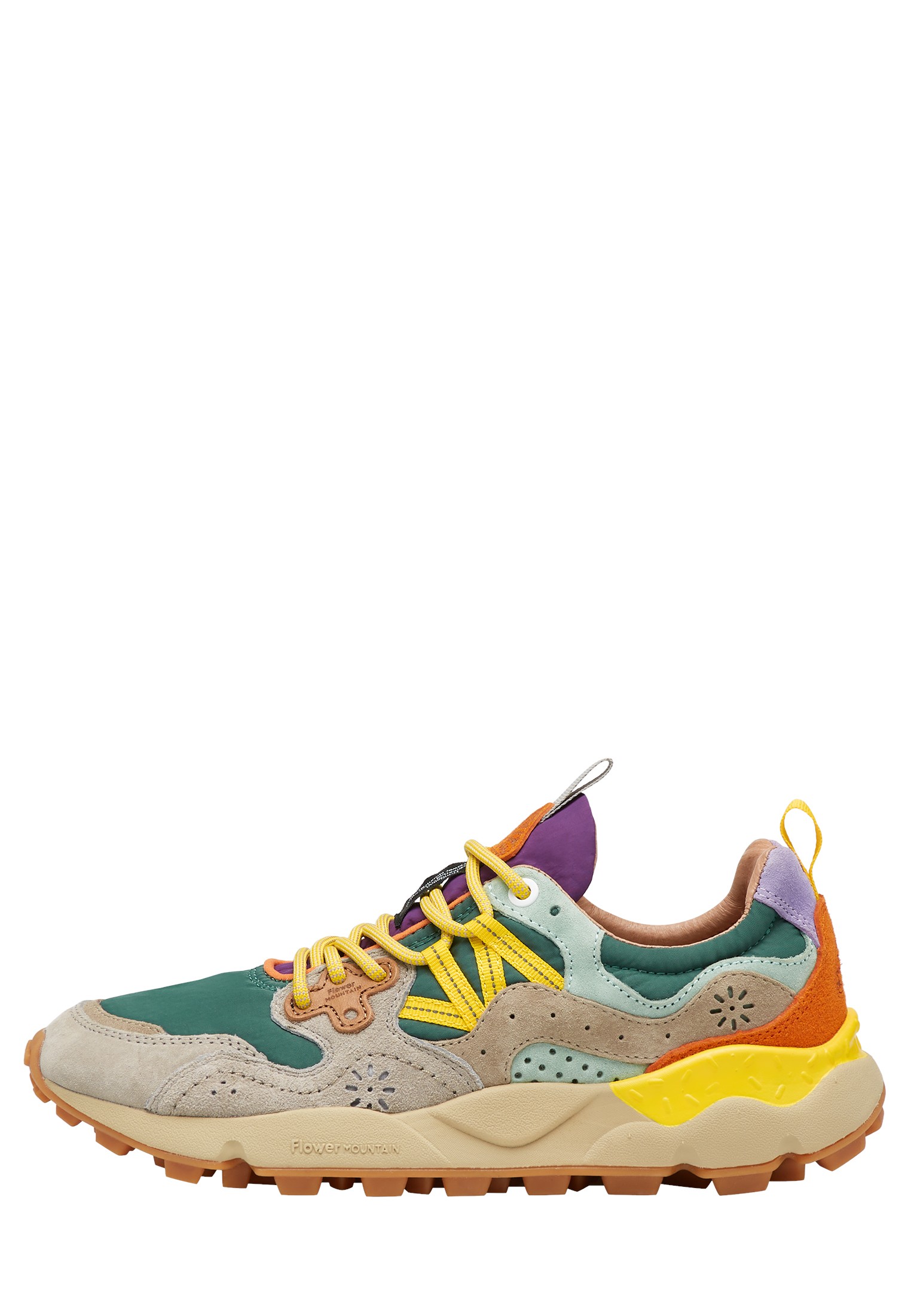 YAMANO 3 UNI - Suede and fabric sneakers - Grey-Green