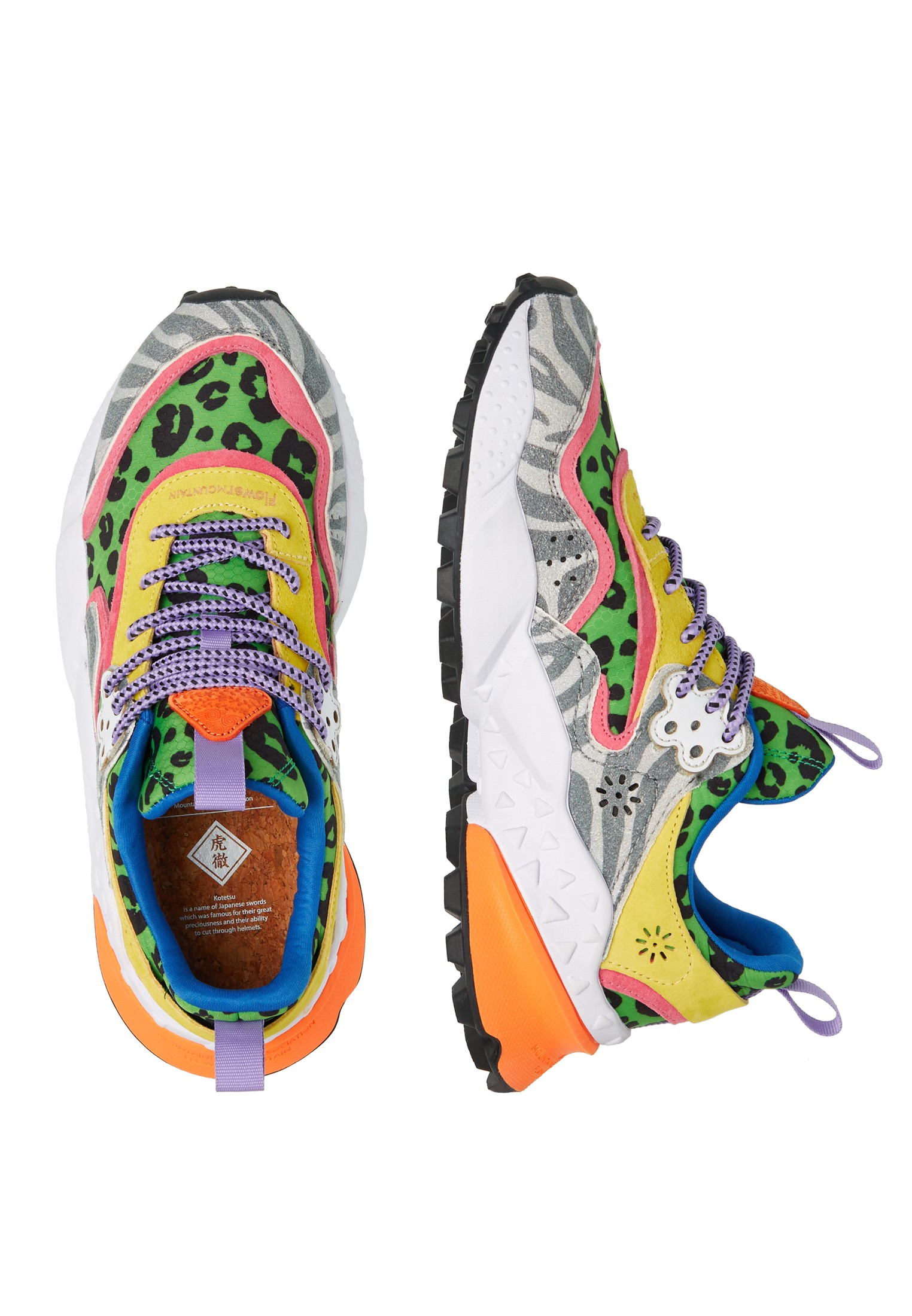 KOTETSU WOMAN - Suede and technical fabric sneakers - Grey-Green