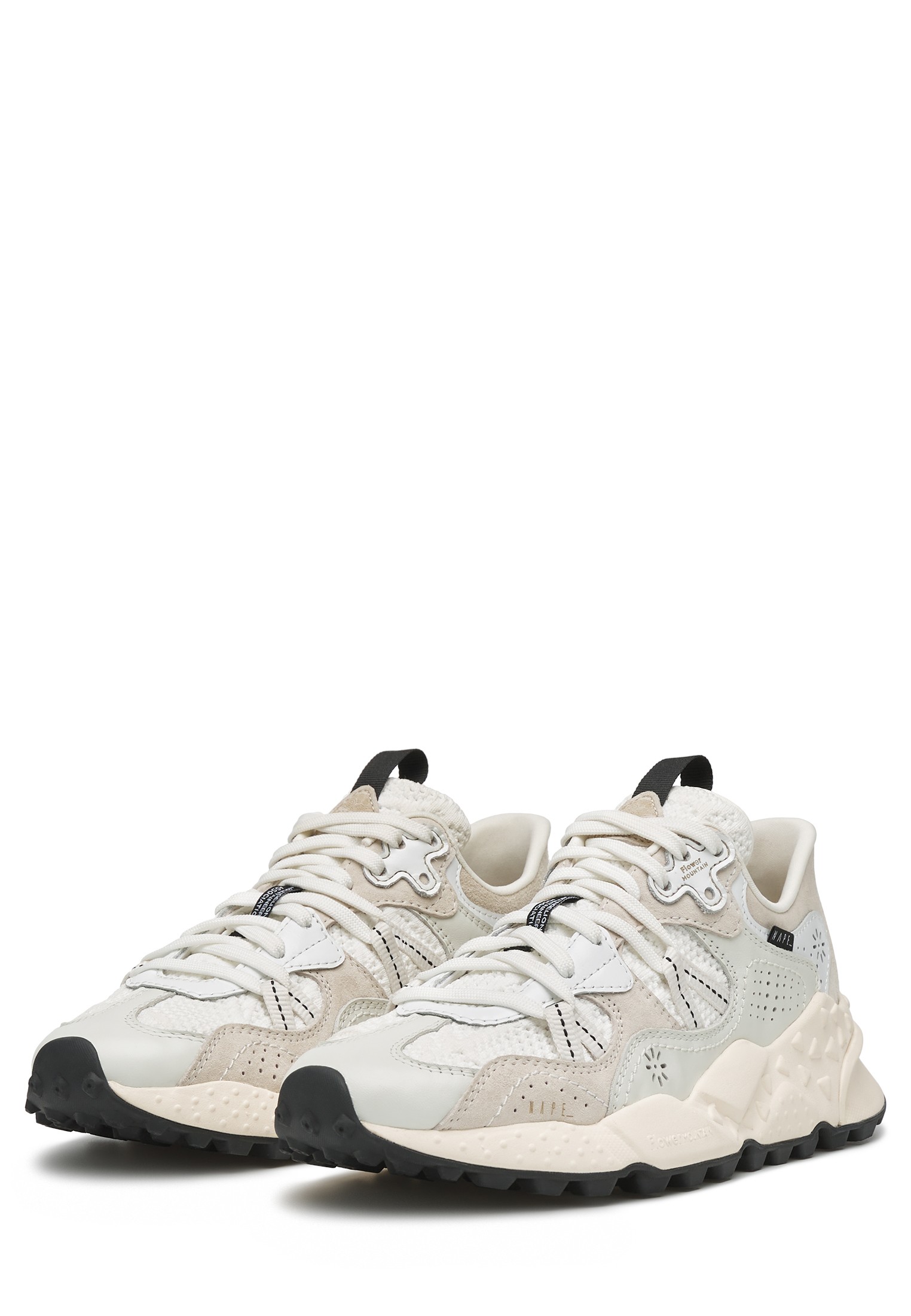 TIGER HILL NAPE UNI - Suede and technical fabric sneakers - White-Beige