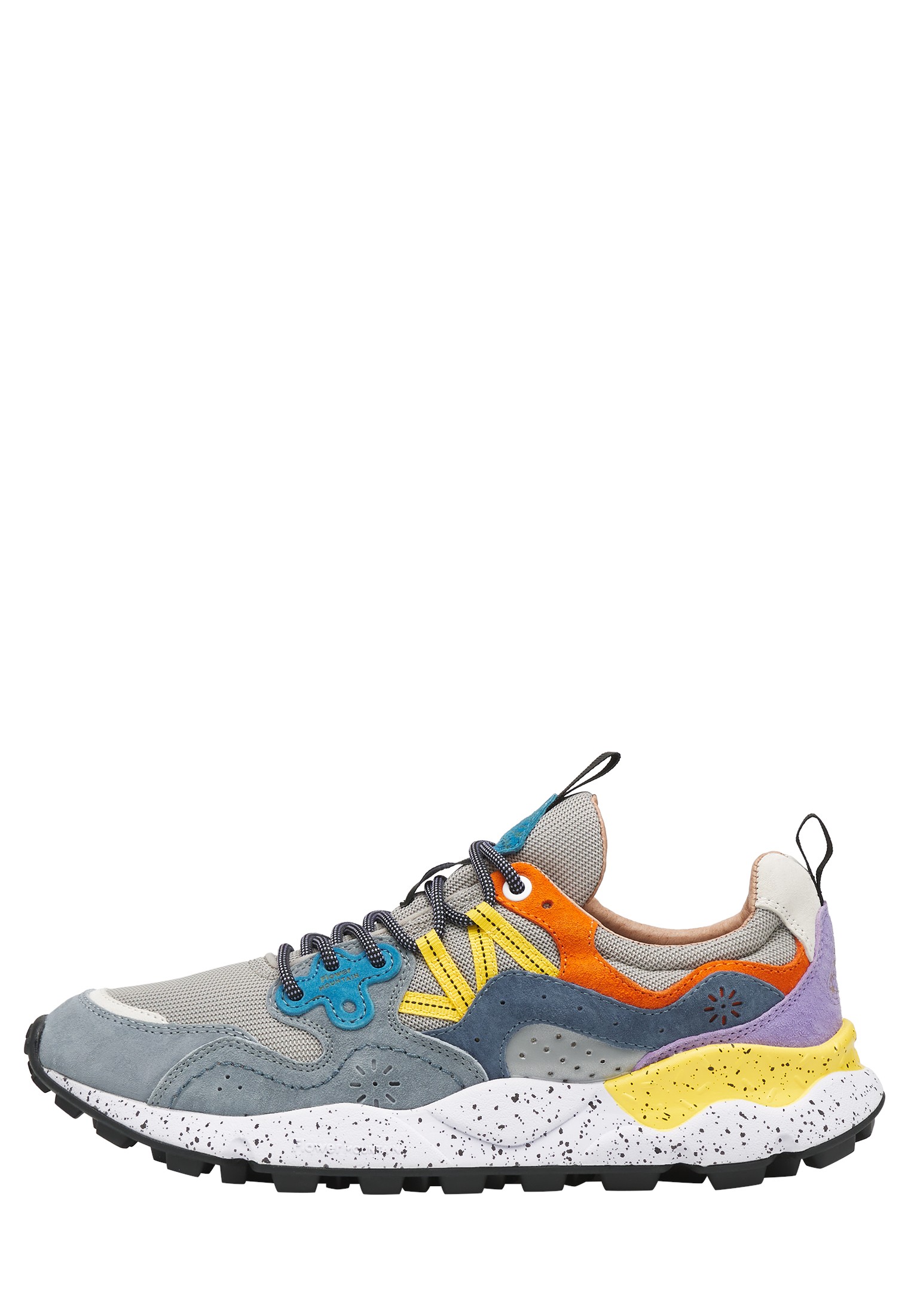YAMANO 3 MAN - Suede and fabric sneakers - Light blue-Grey