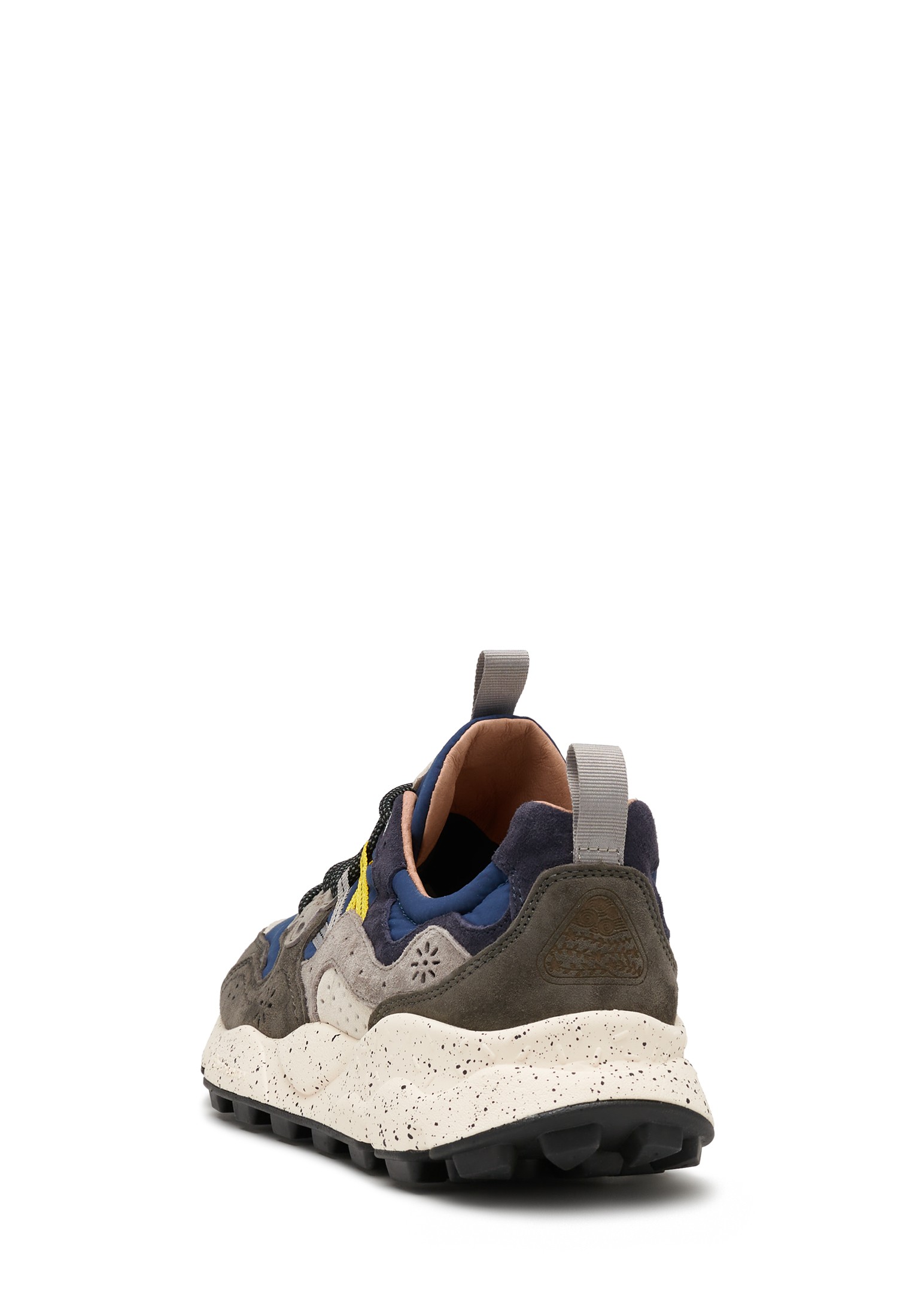 YAMANO 3 MAN - Suede and technical fabric sneakers - Grey-Blue