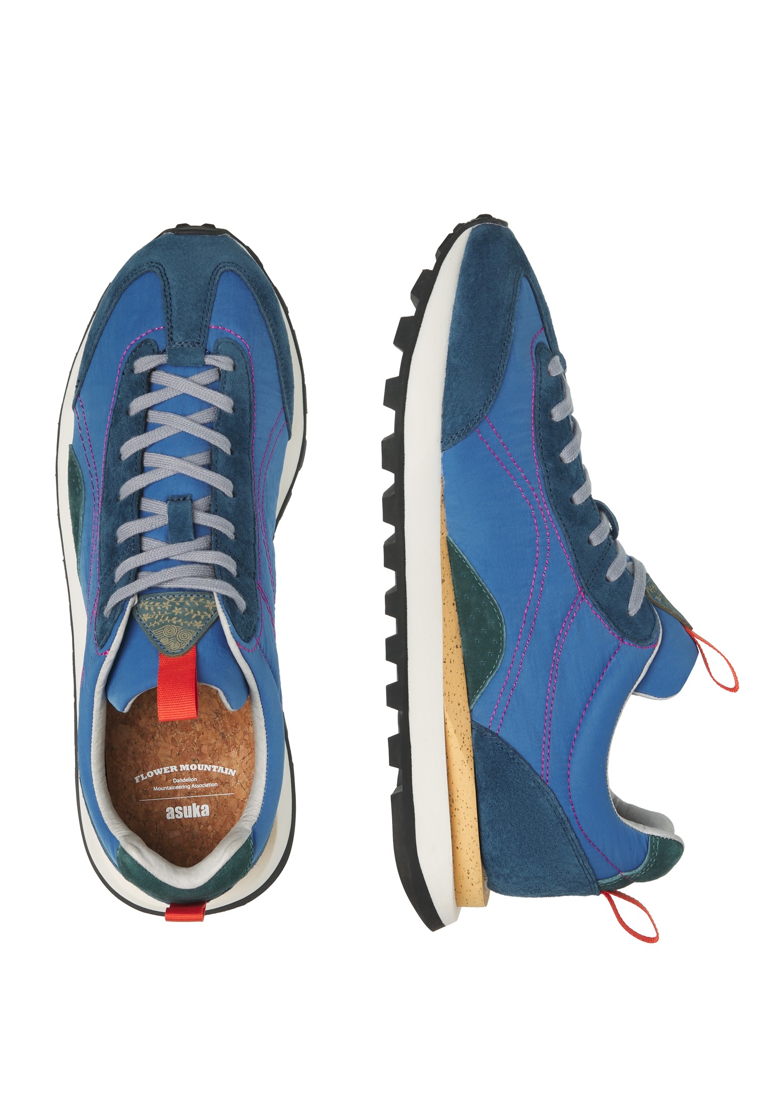 NEW ASUKA MAN - Suede and technical fabric sneakers - Navy