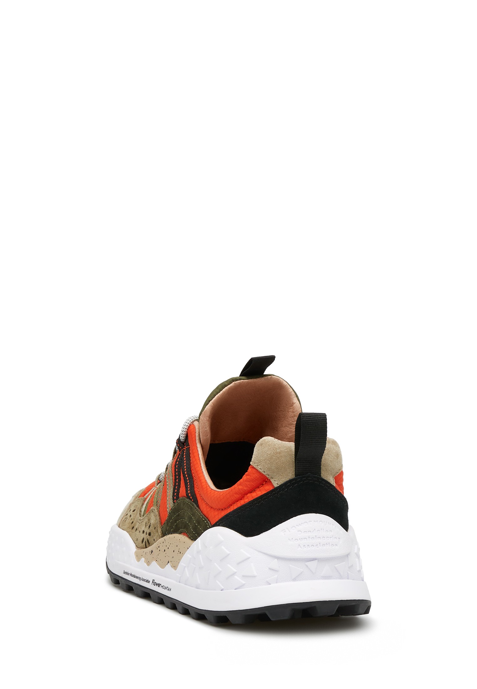 WASHI MAN - Suede and technical fabric sneakers - Brown-Red