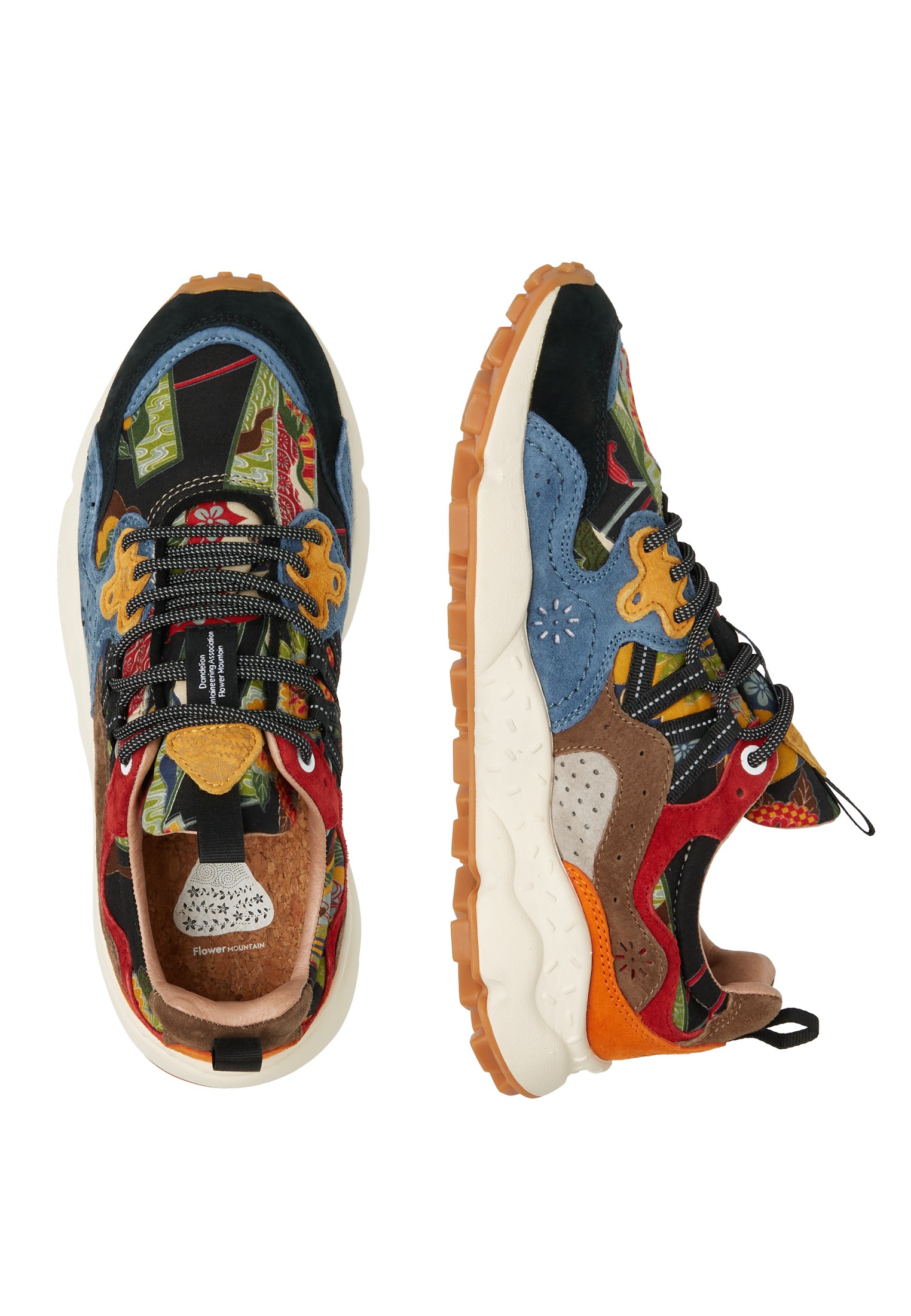 YAMANO 3 UNI - Suede and technical fabric sneakers - Blue-Black