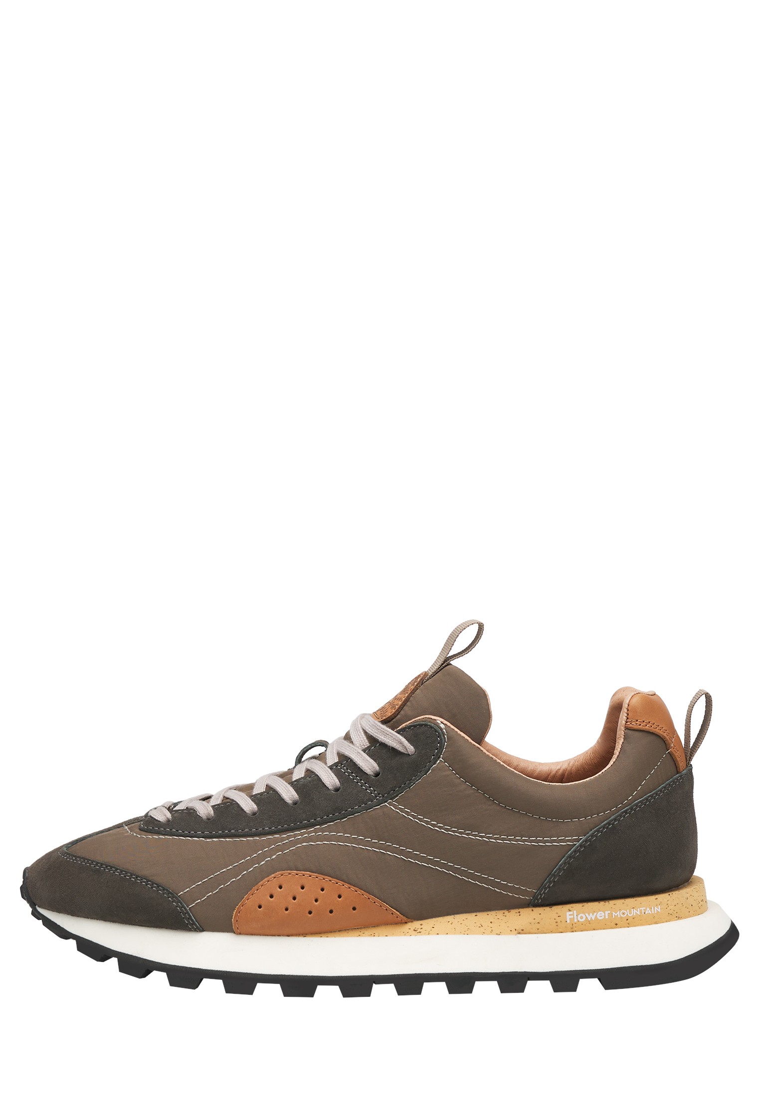 NEW ASUKA MAN - Suede and technical fabric sneakers - Brown
