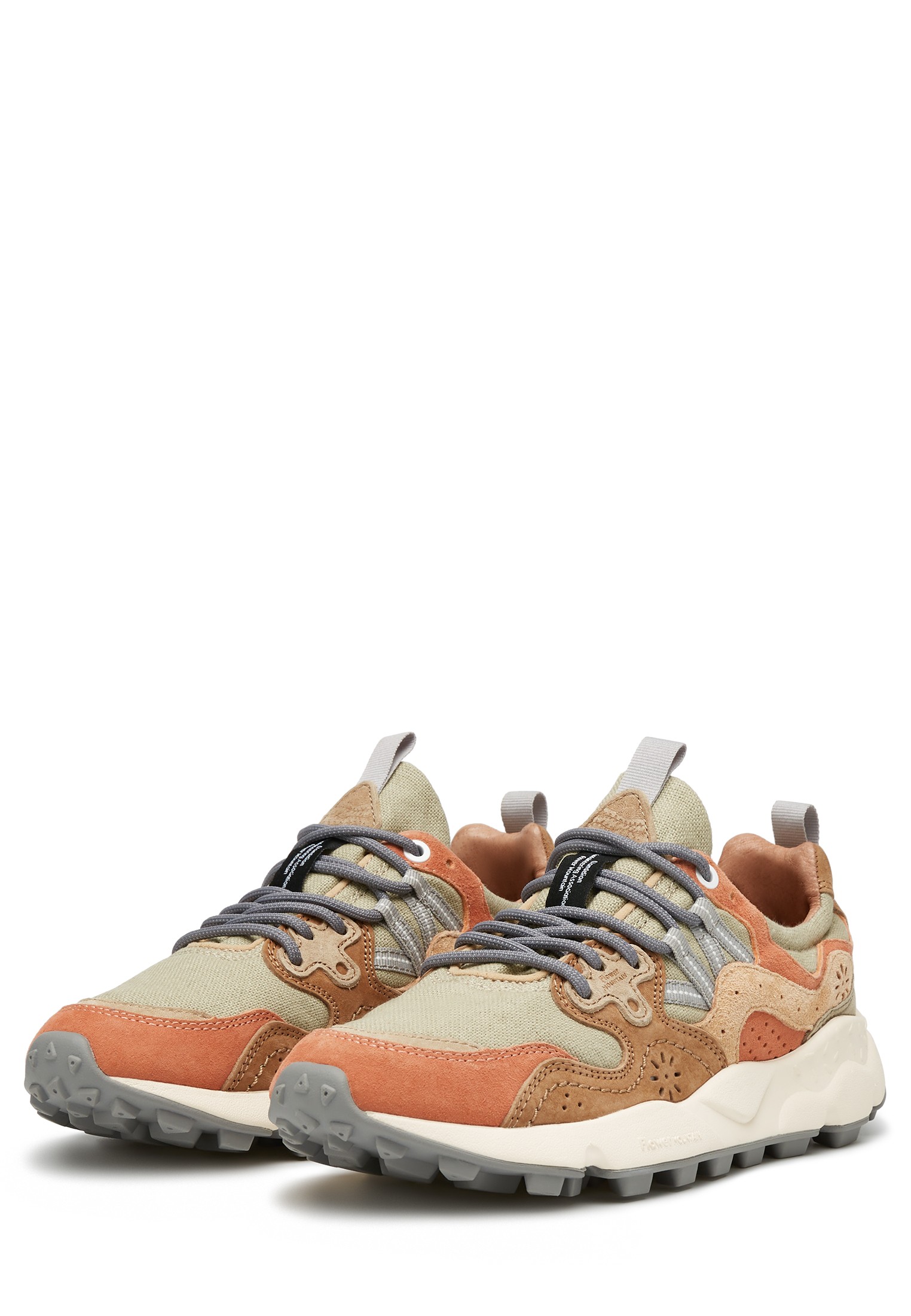 YAMANO 3 WOMAN - Suede and fabric sneakers - Beige-Pink