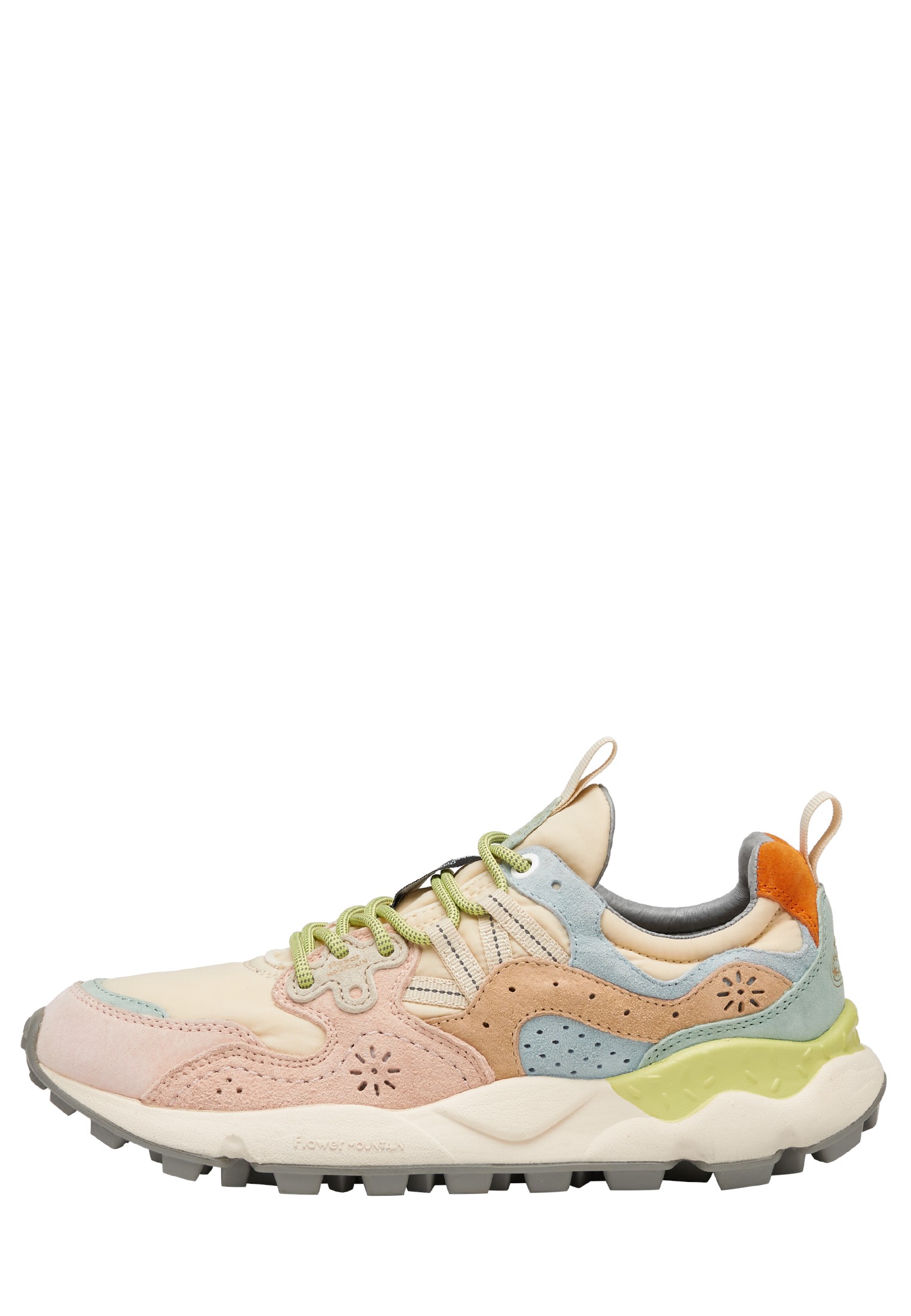 YAMANO 3 WOMAN - Suede and technical fabric sneakers - Pink-Beige