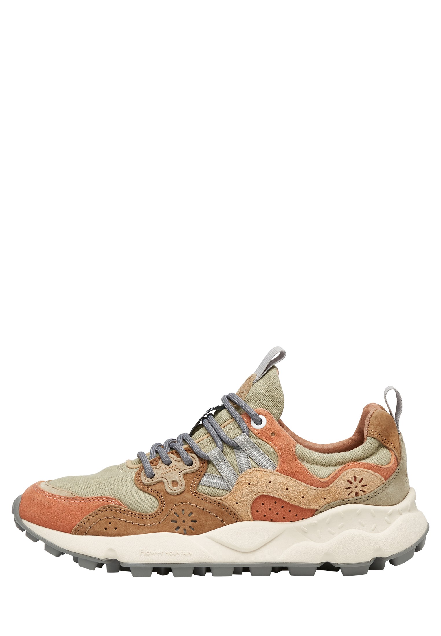 YAMANO 3 WOMAN - Suede and fabric sneakers - Beige-Pink
