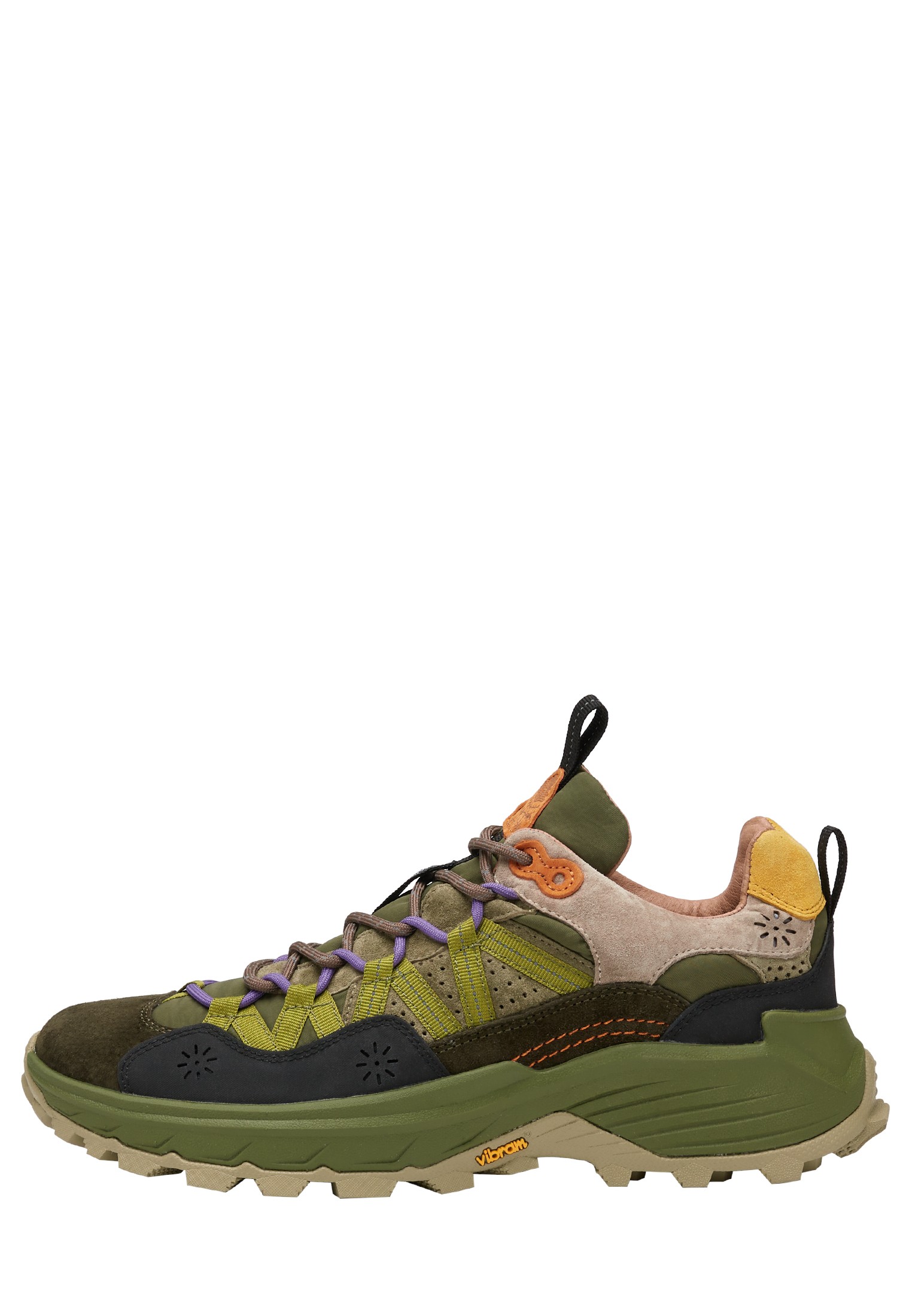 IWANO MAN - Suede and technical fabric sneakers - Dark green