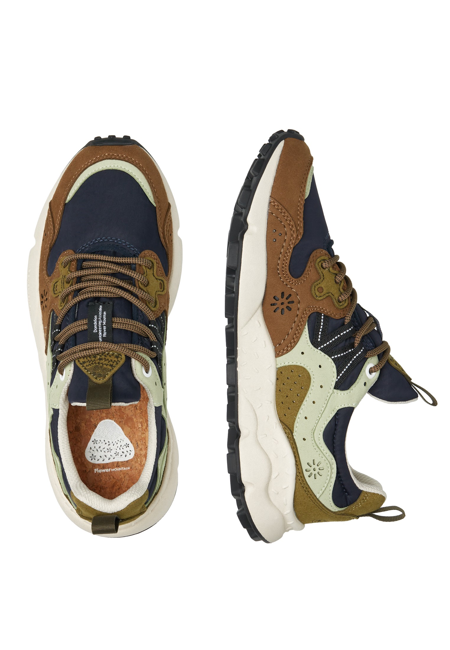 YAMANO 3 UNI KAISO - Faux suede and technical fabric high-top sneakers - Dark blue