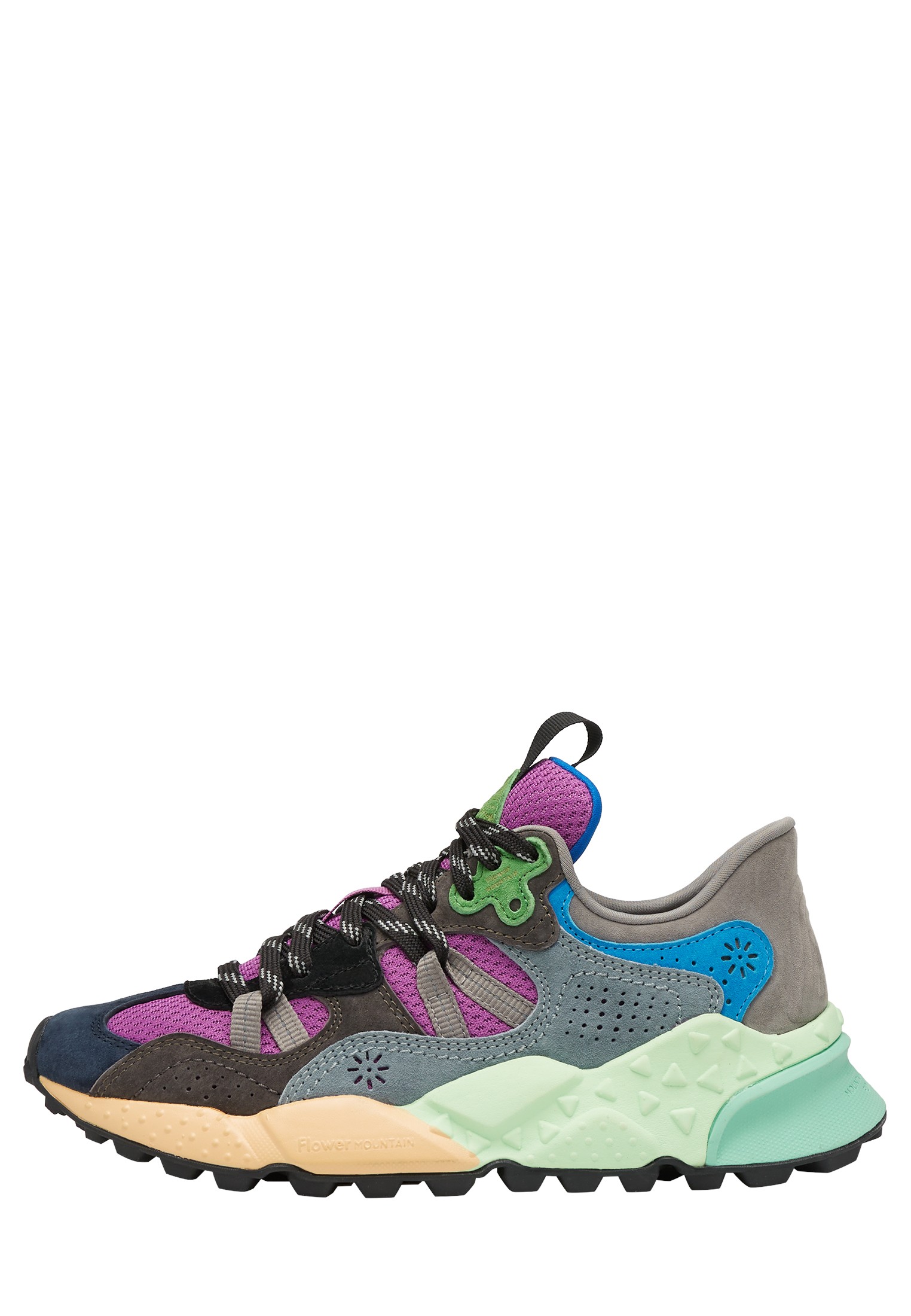 TIGER HILL UNI - Suede and technical fabric sneakers - Blue-Grey
