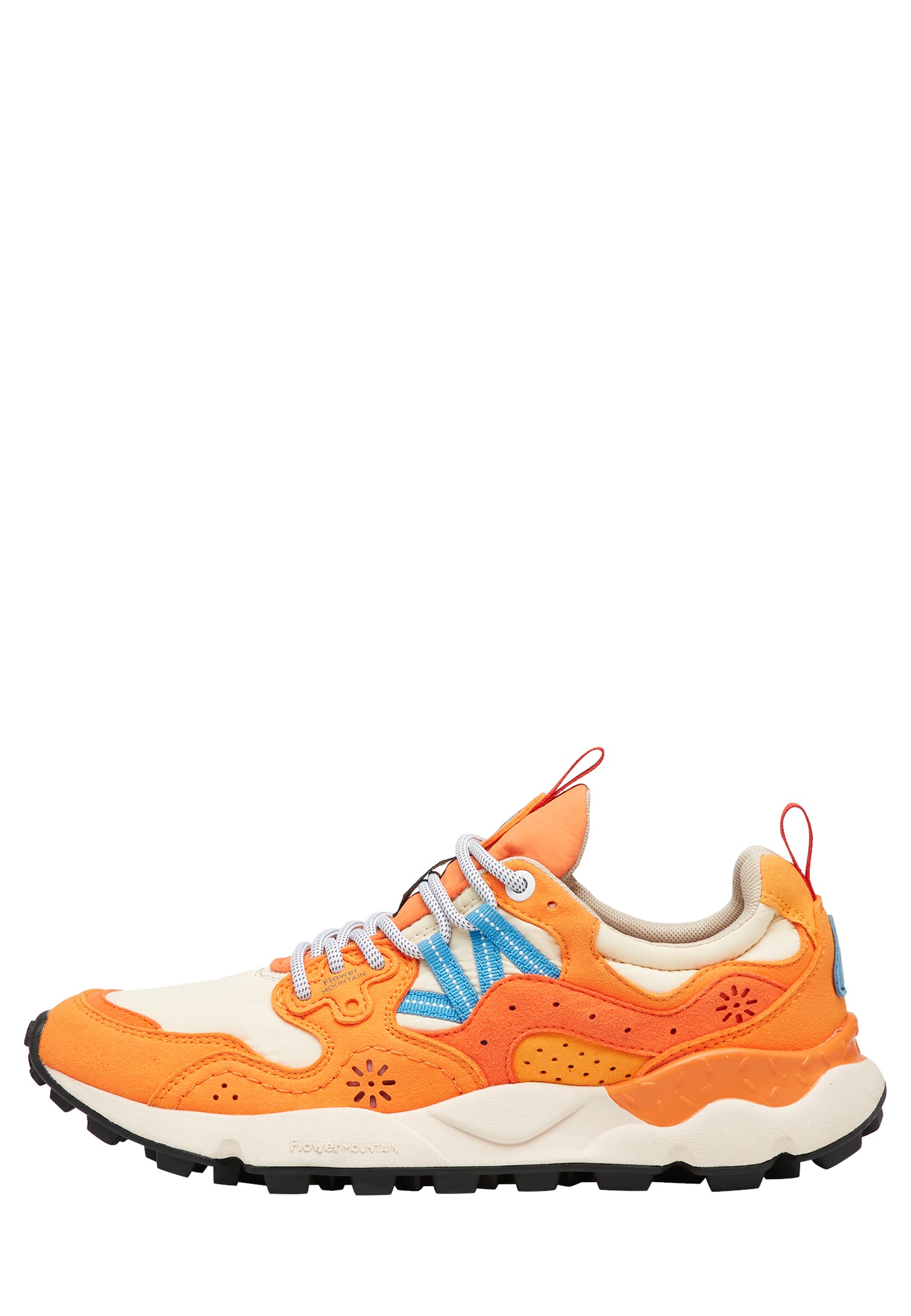 YAMANO 3 UNI BELLEROSE - Faux leather and technical fabric sneakers - Orange-Beige