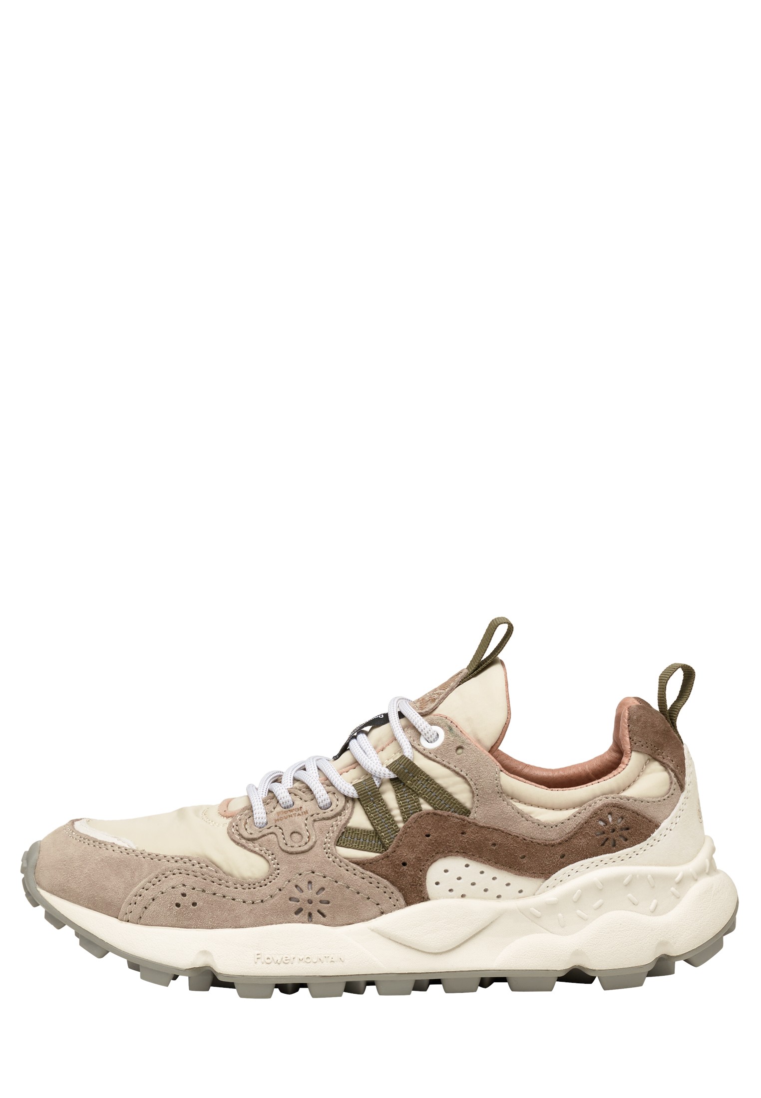YAMANO 3 UNI - Suede and fabric sneakers - Grey-Beige