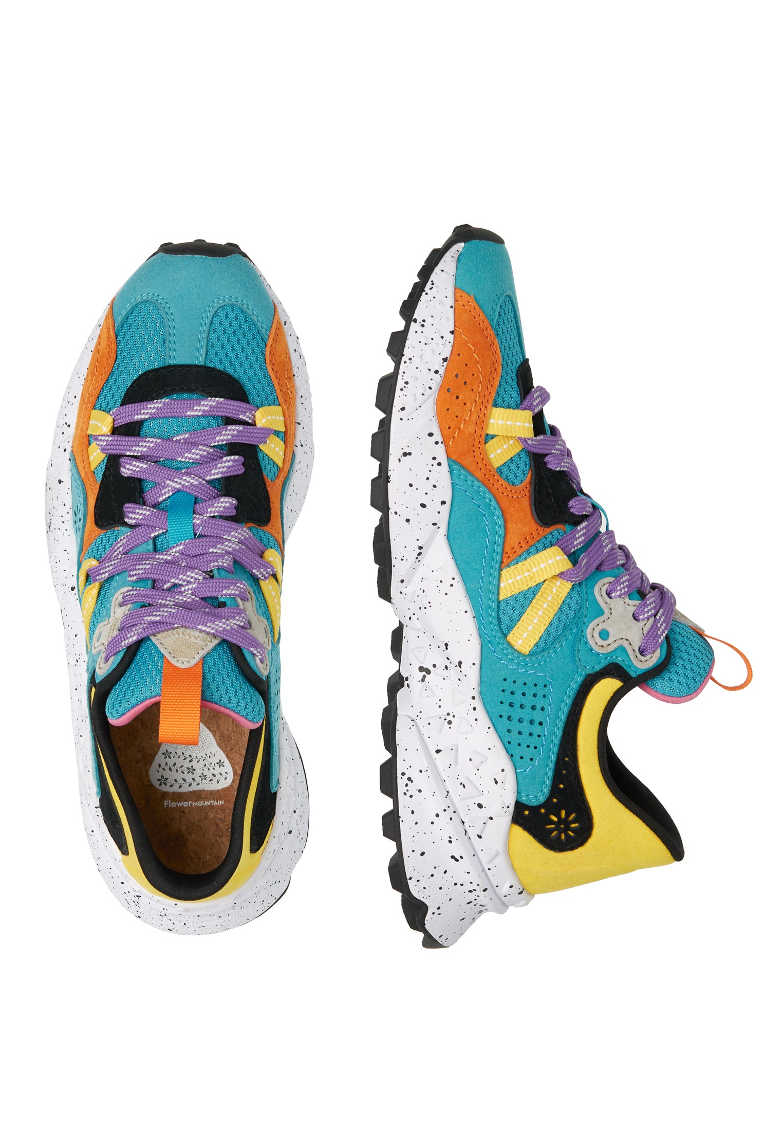 TIGER HILL UNI - Suede and technical fabric sneakers - Light blue-Purple