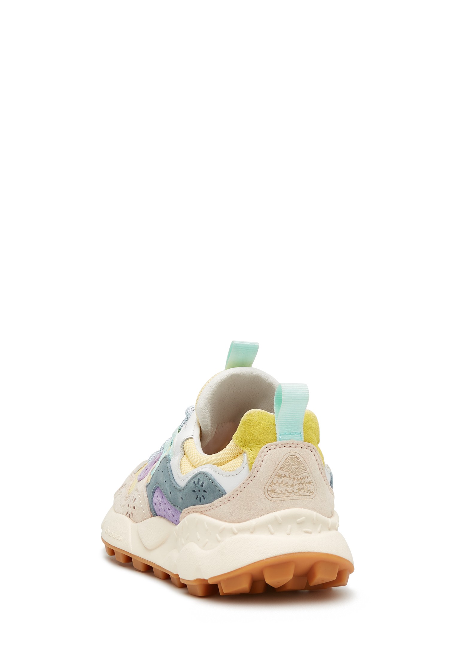 YAMANO 3 WOMAN - Suede and fabric sneakers - Yellow-Beige