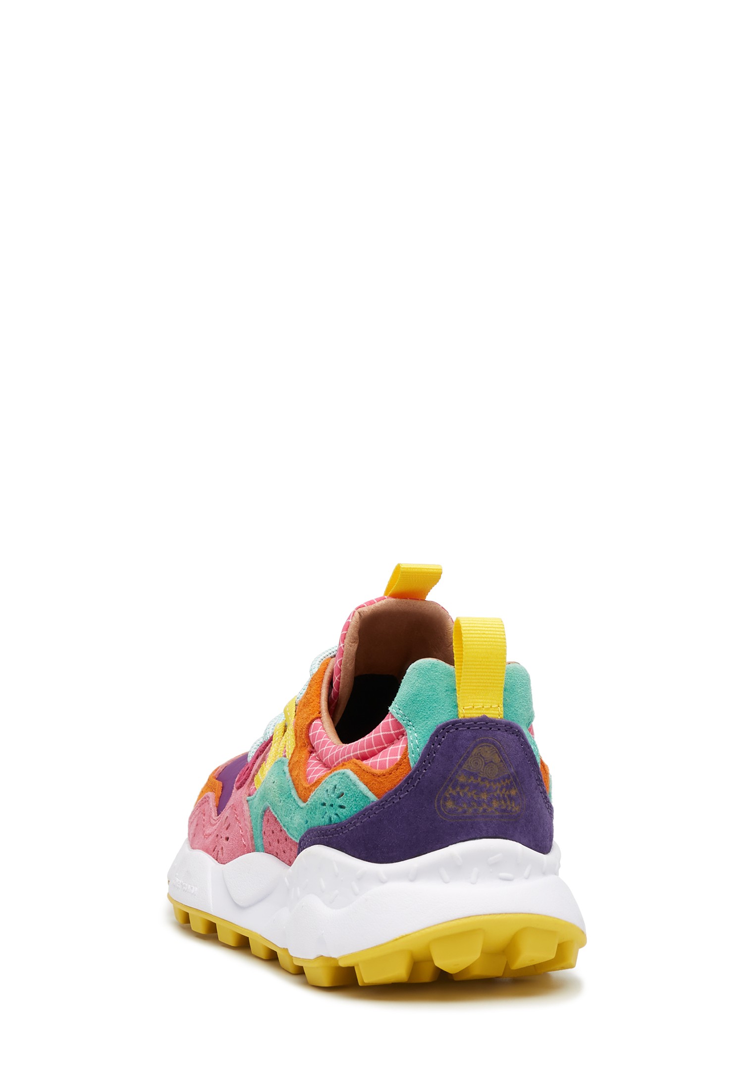 YAMANO 3 WOMAN - Suede and technical fabric sneakers - Fuchsia-Orange