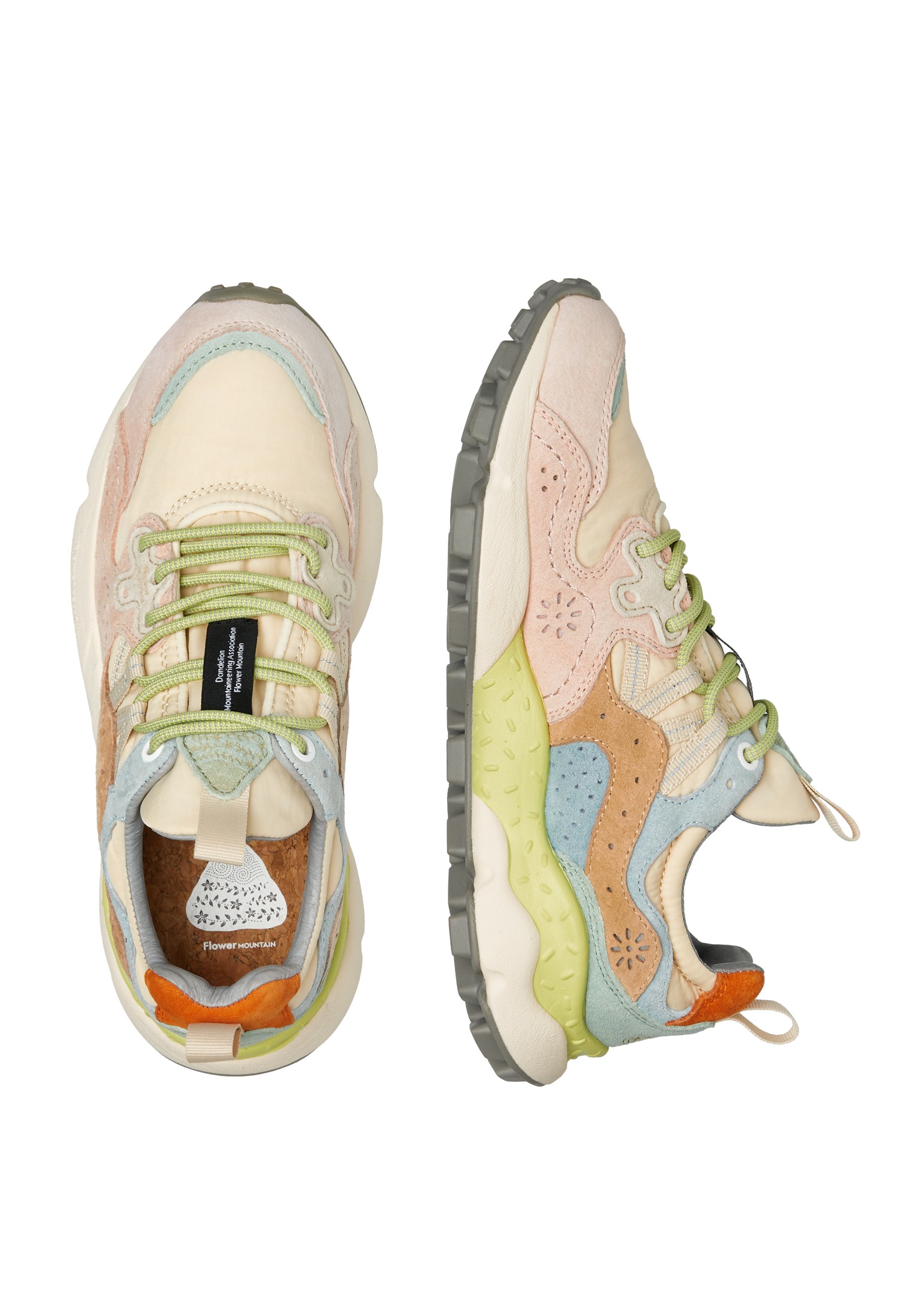 YAMANO 3 WOMAN - Suede and technical fabric sneakers - Pink-Beige
