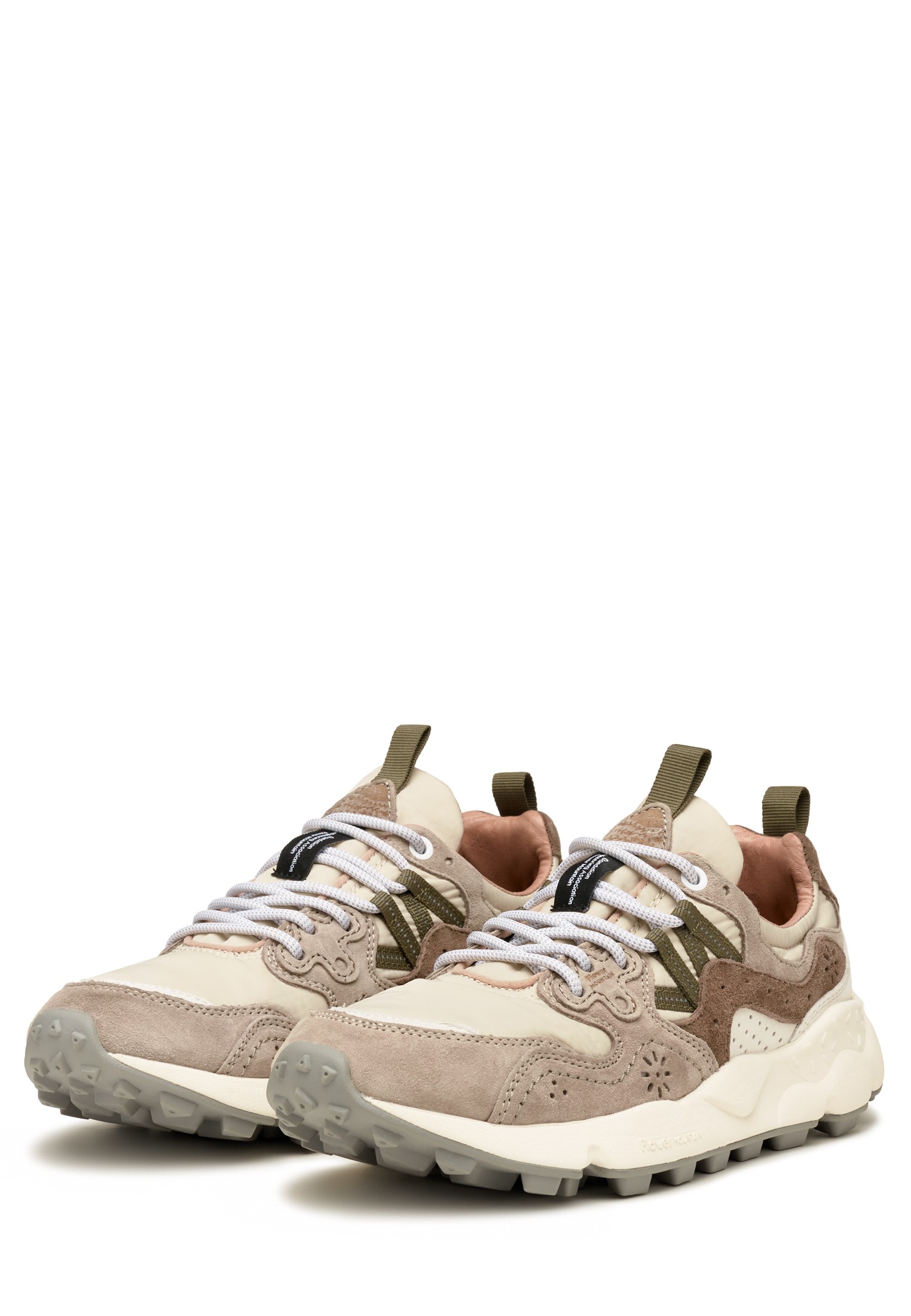 YAMANO 3 UNI - Suede and fabric sneakers - Grey-Beige