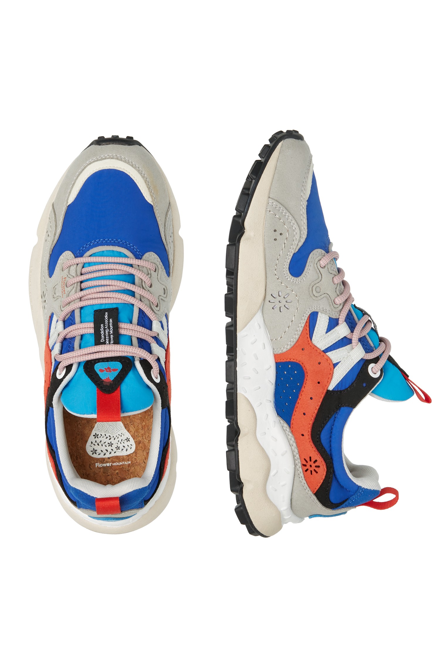 YAMANO 3 UNI BELLEROSE - Faux leather and technical fabric sneakers - Grey-Blue