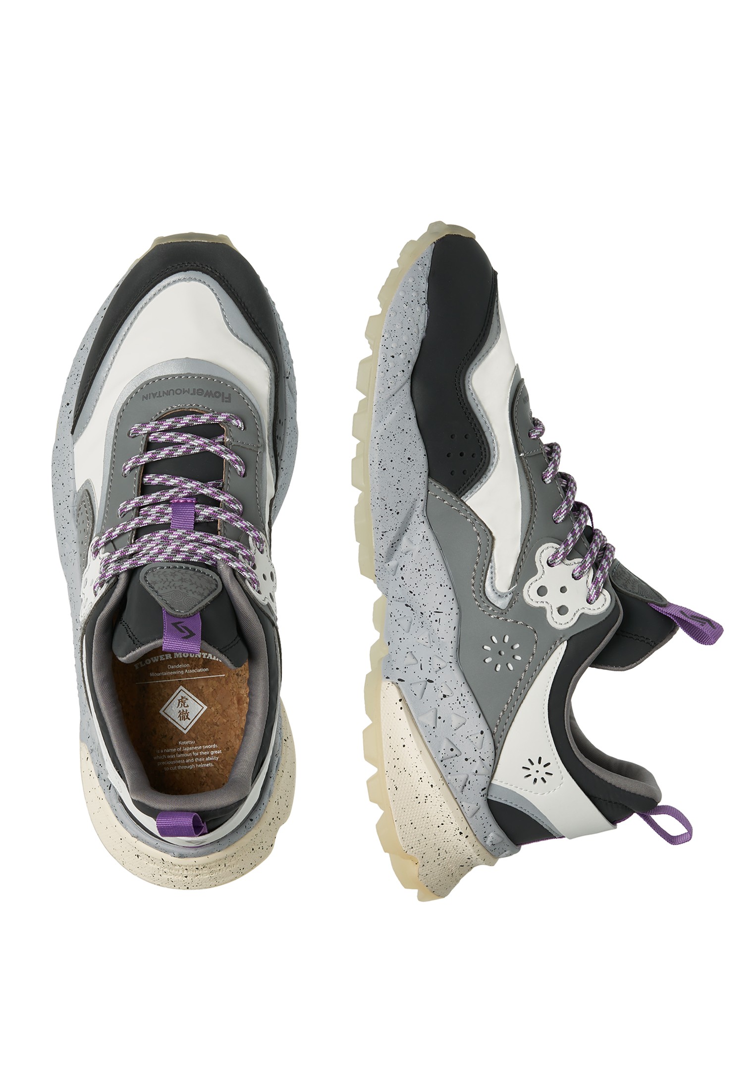 KOTETSU UNI KISH - Suede sneakers - Charcoal grey-White