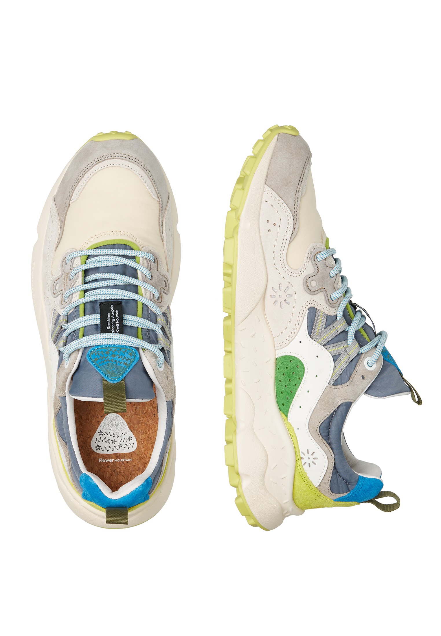 YAMANO 3 MAN - Suede and technical fabric sneakers - Beige-Grey