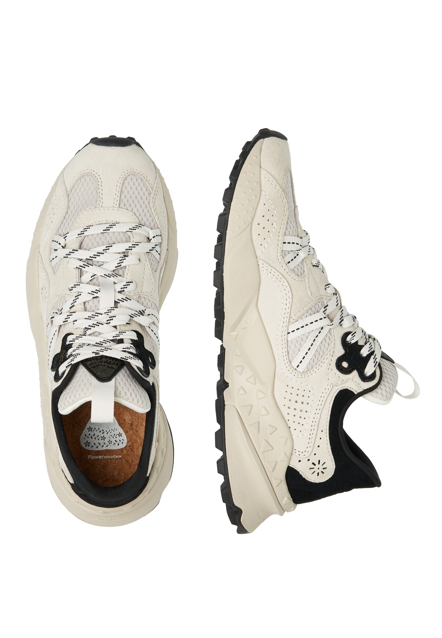 TIGER HILL UNI - Suede and technical fabric sneakers - Beige