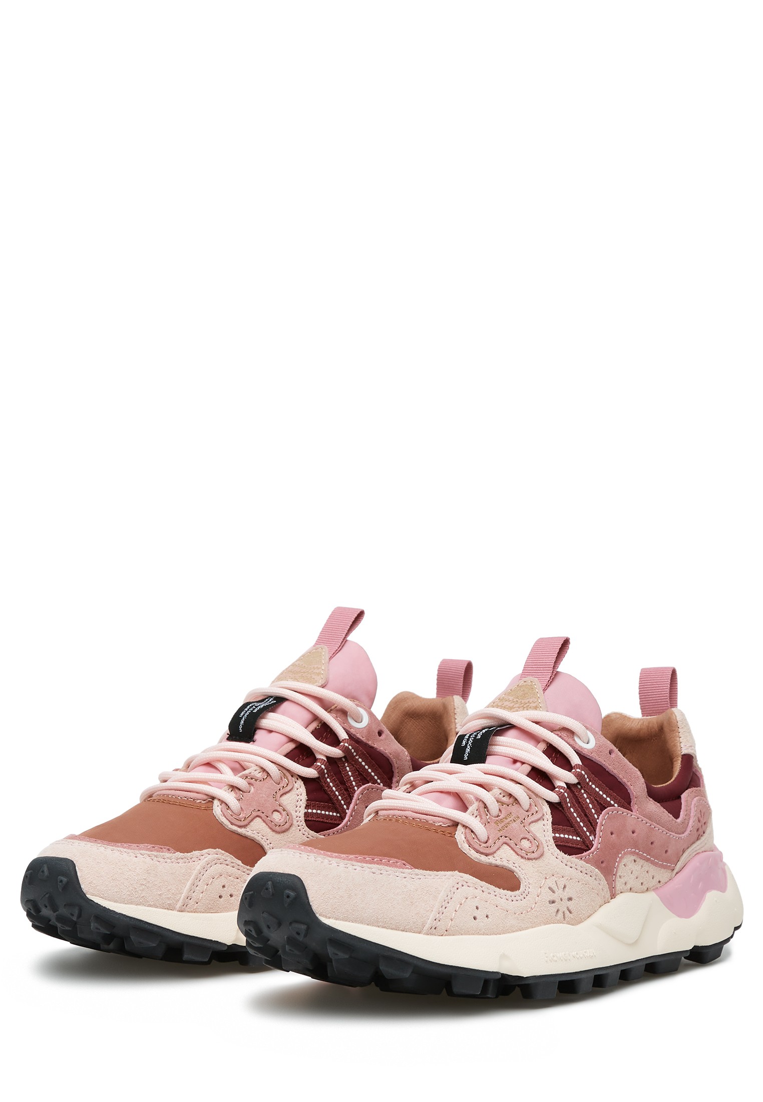 YAMANO 3 WOMAN - Suede and technical fabric sneakers - Powder pink-Purple