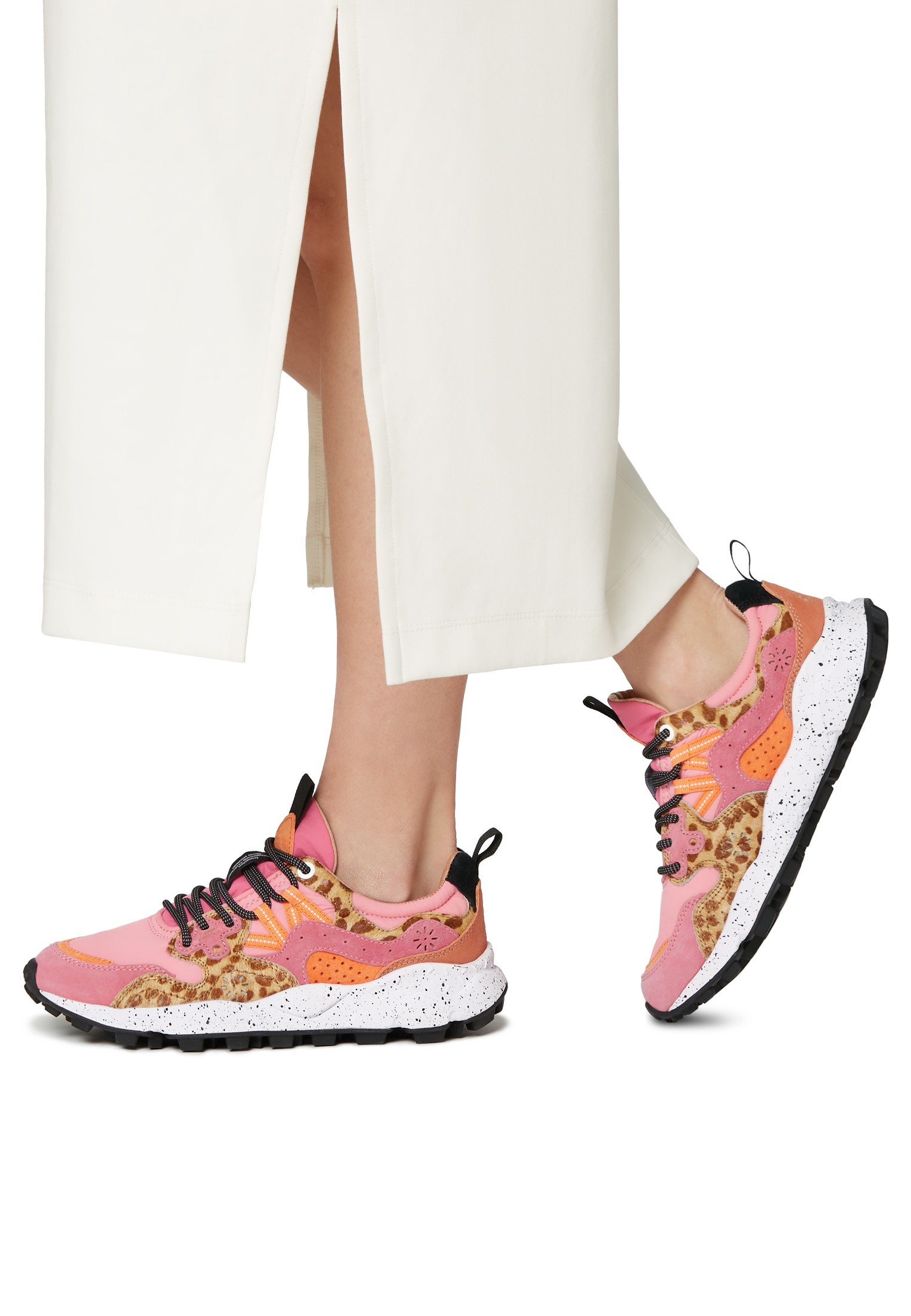 YAMANO 3 WOMAN - Technical fabric and suede sneakers - Fuchsia