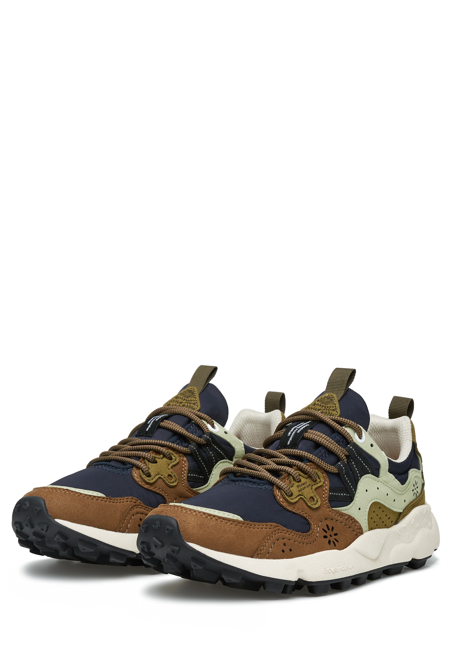 YAMANO 3 UNI KAISO - Faux suede and technical fabric high-top sneakers - Dark blue