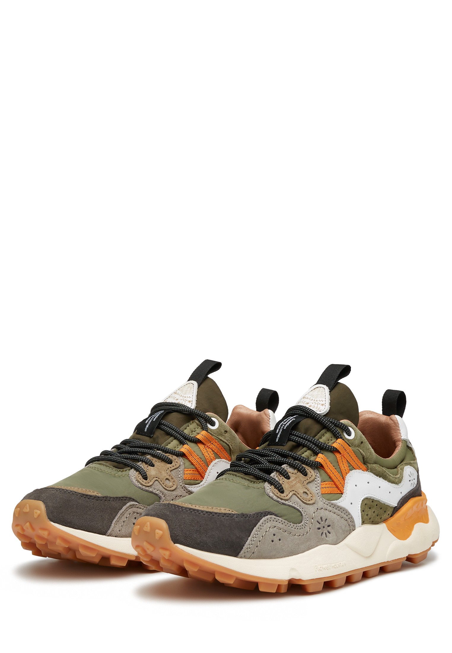 YAMANO 3 UNI - Suede and fabric sneakers - Anthracite-Khaki