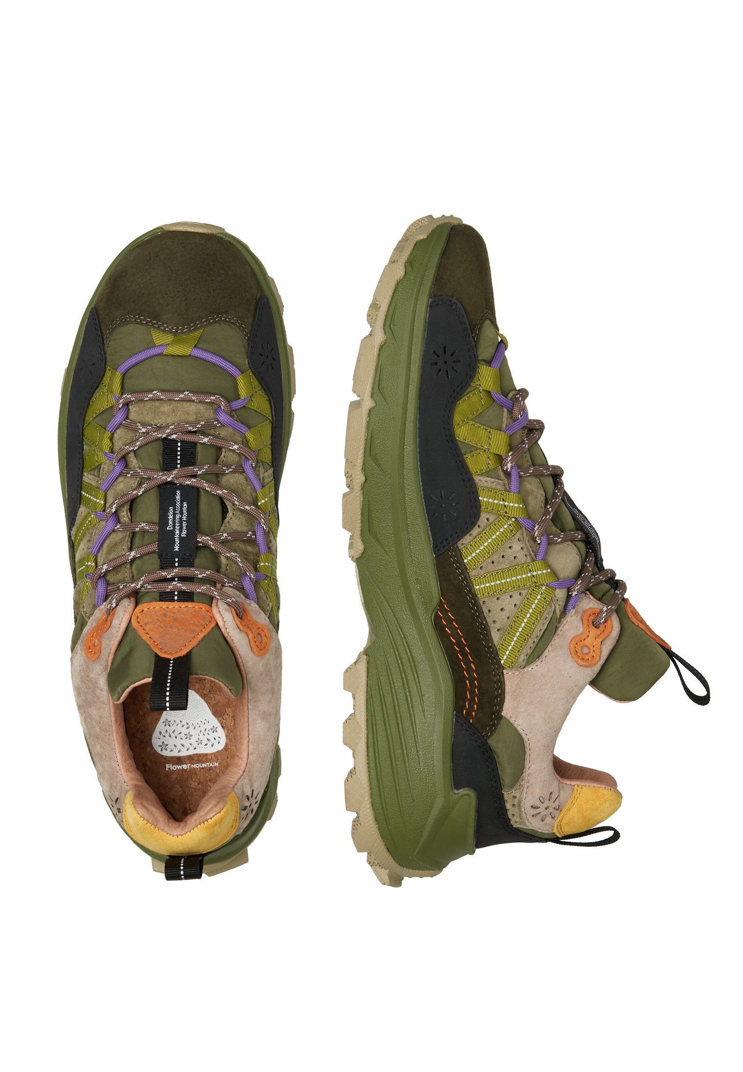 IWANO MAN - Suede and technical fabric sneakers - Dark green