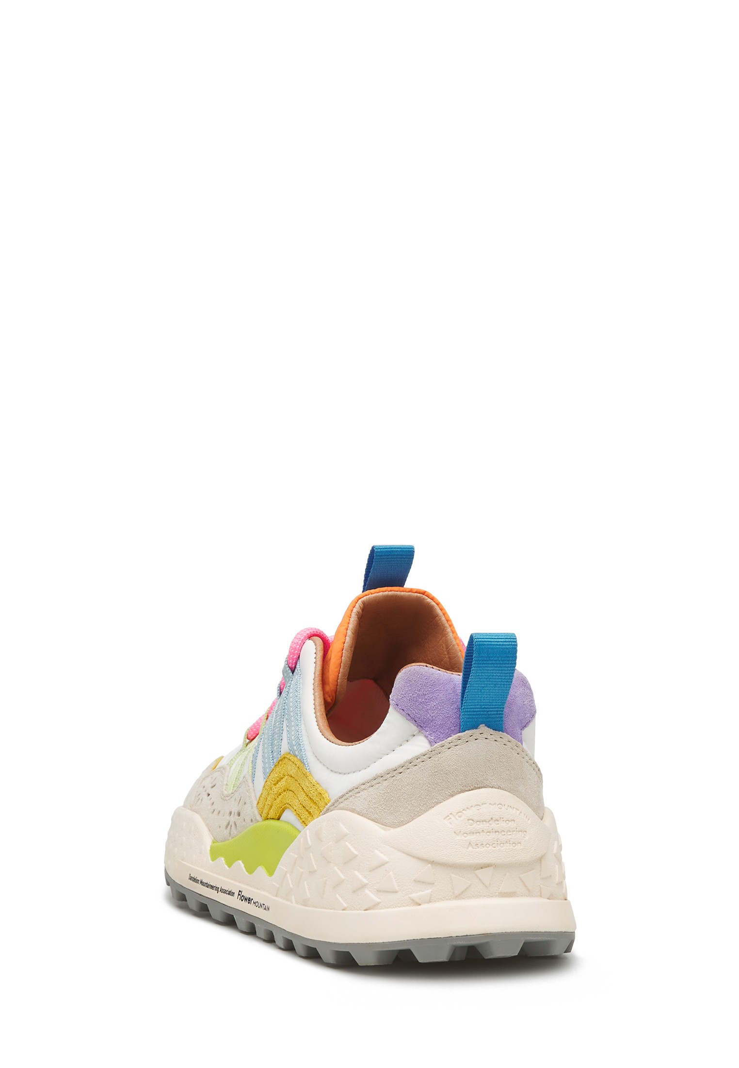 WASHI WOMAN - Suede and technical fabric sneakers - White-Salmon