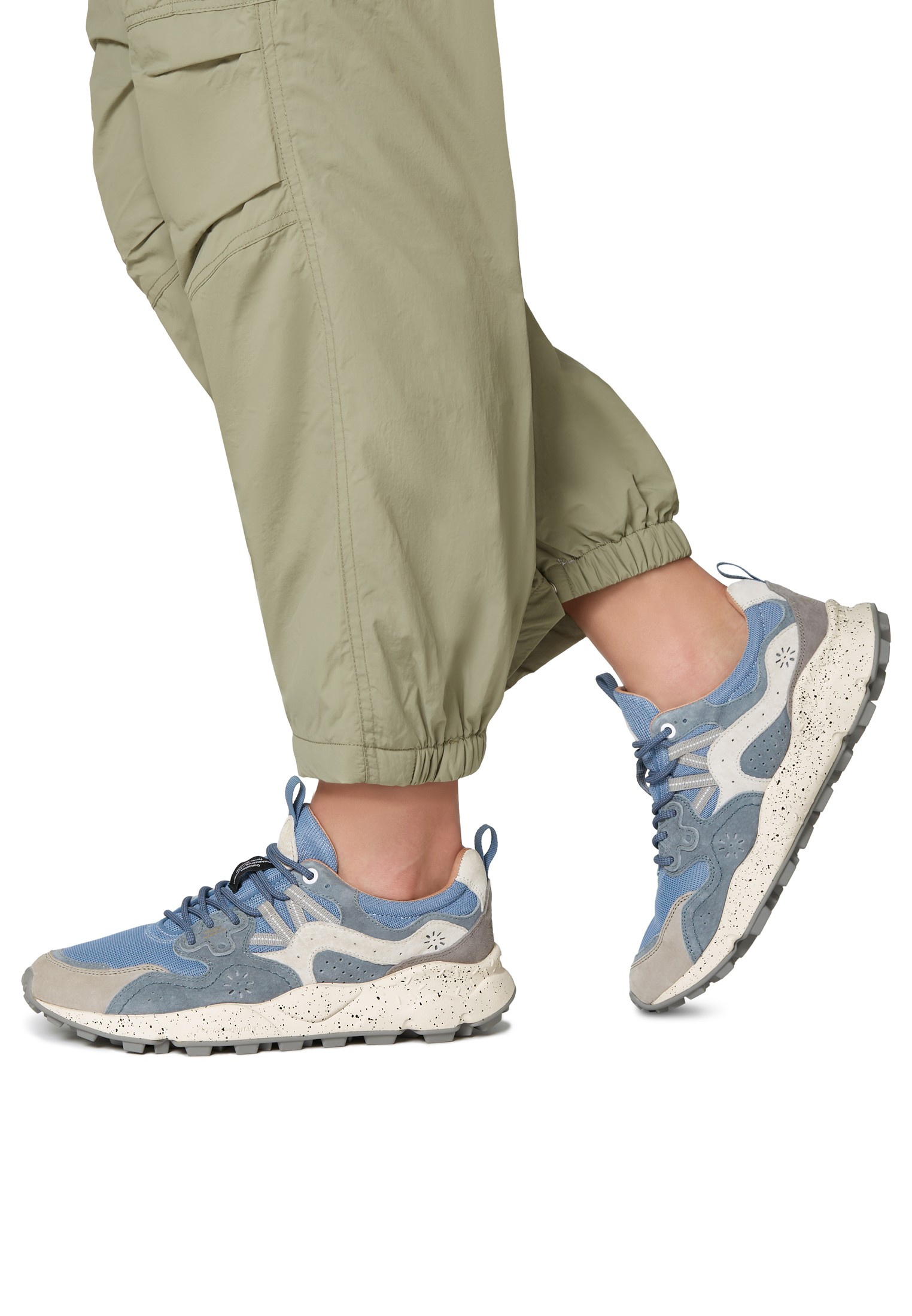 YAMANO 3 MAN - Suede and fabric sneakers - Light blue