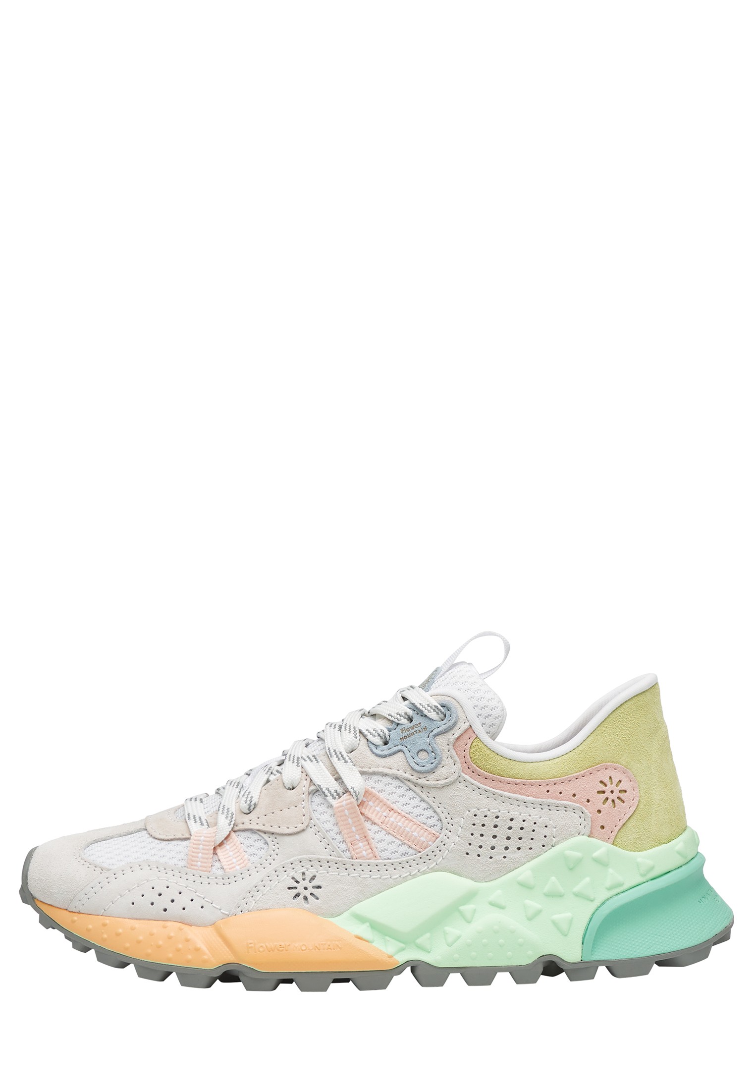 TIGER HILL WOMAN - Suede and technical fabric sneakers - White