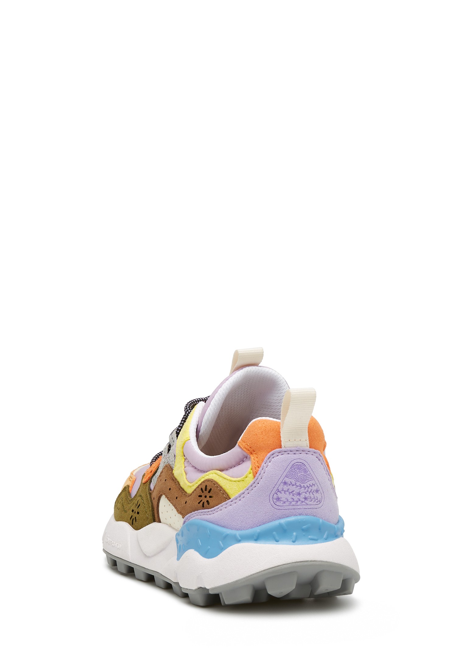 YAMANO 3 WOMAN KAISO - Faux leather and technical fabric sneakers - Lilac-Salmon