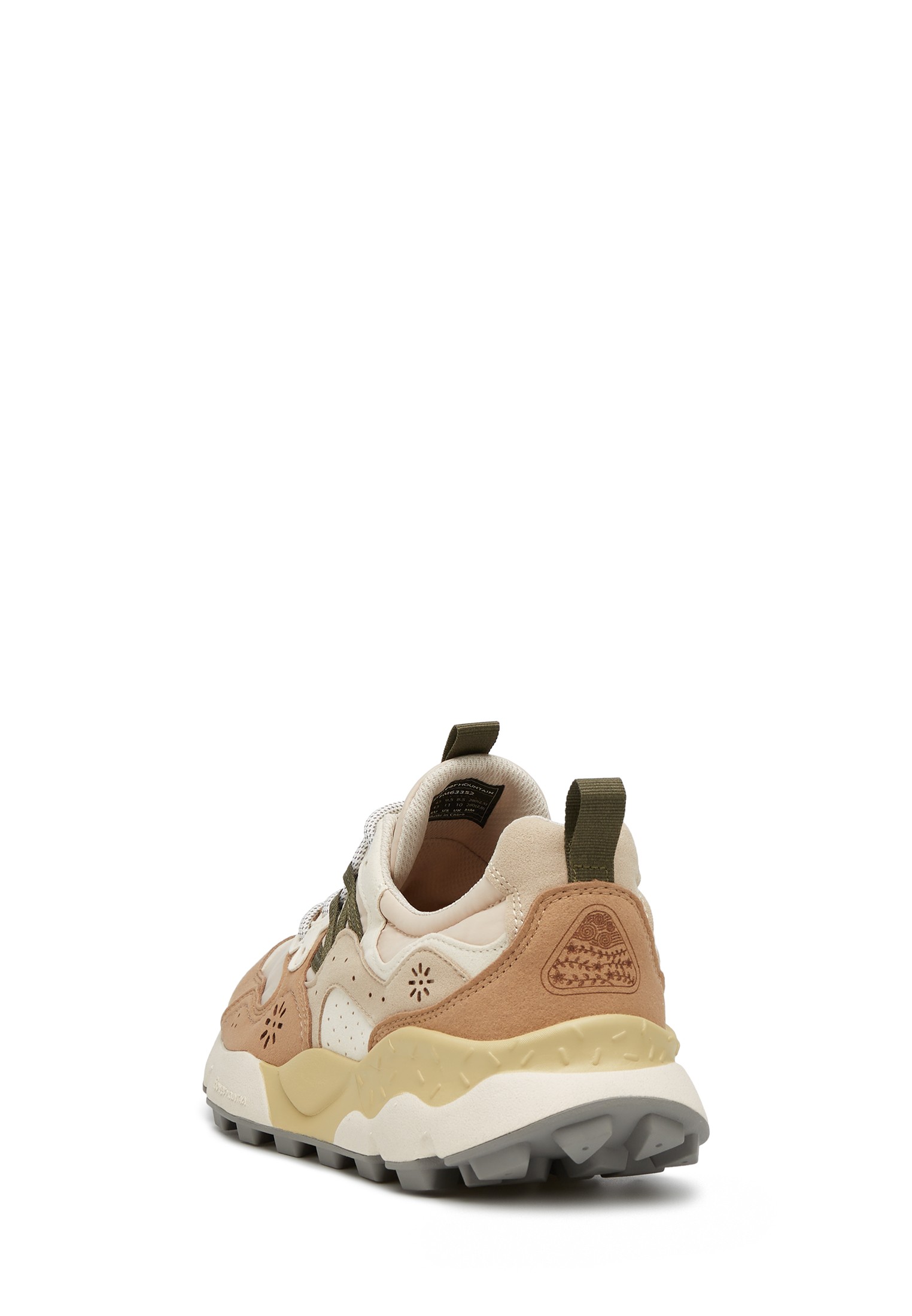 YAMANO 3 UNI KAISO - Faux leather and technical fabric sneakers - Beige-Brown