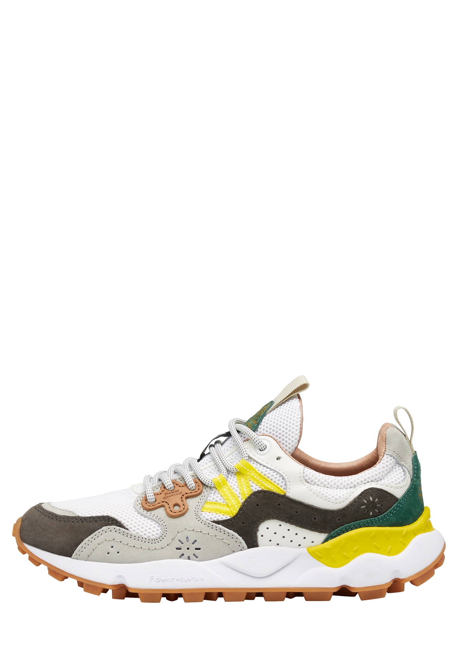 YAMANO 3 UNI - Suede and technical fabric sneakers - Grey-White