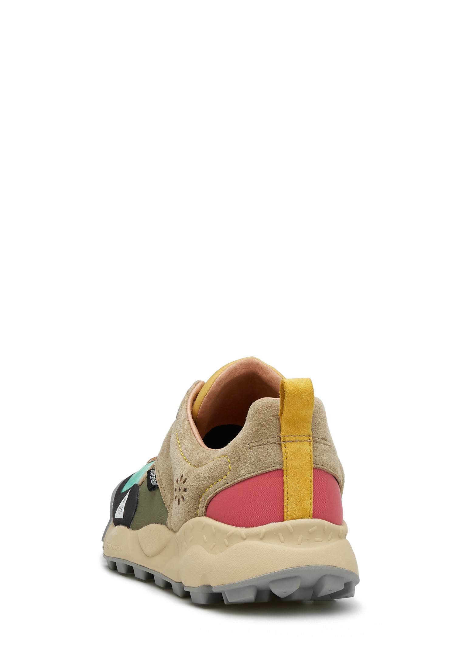 BACK COUNTRY UNI - Suede and technical fabric sneakers - Beige-Pink