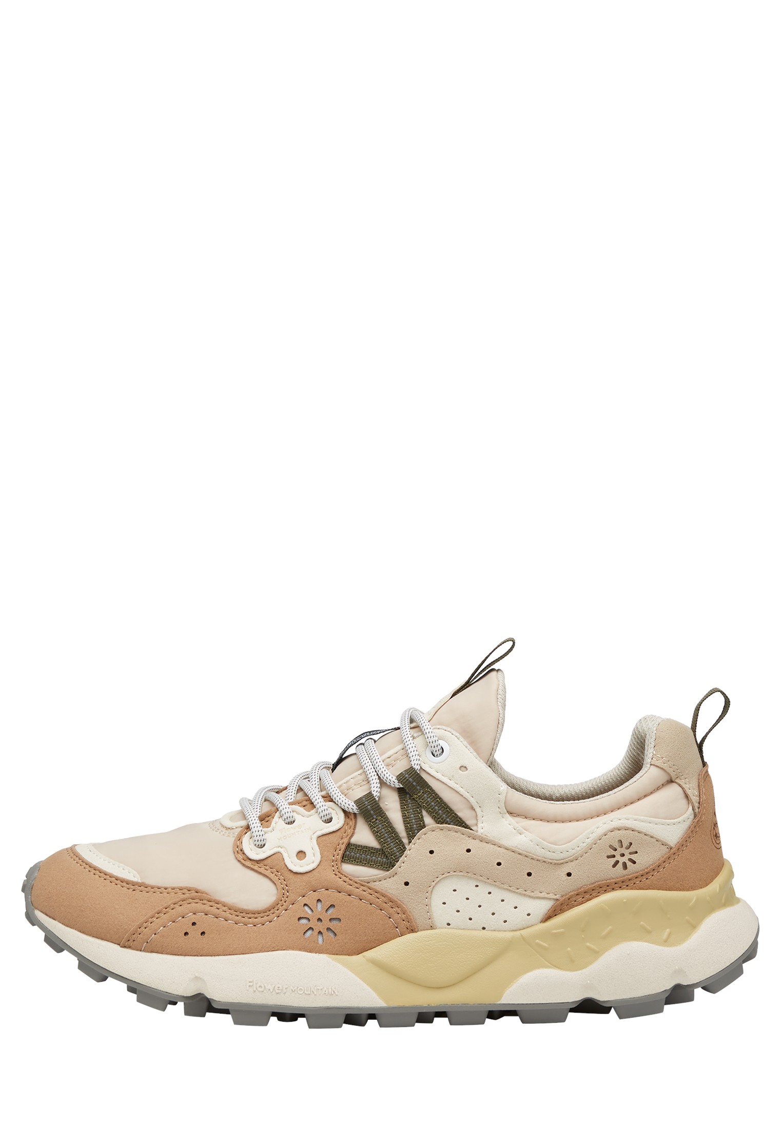 YAMANO 3 UNI KAISO - Faux leather and technical fabric sneakers - Beige-Brown
