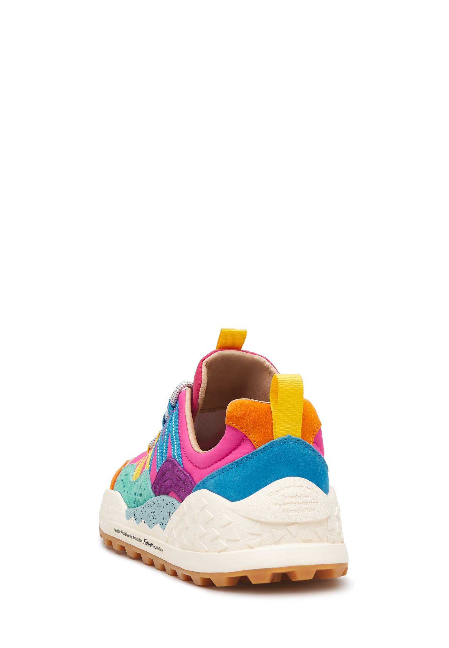 WASHI WOMAN - Suede and technical fabric sneakers - Fuchsia-Orange